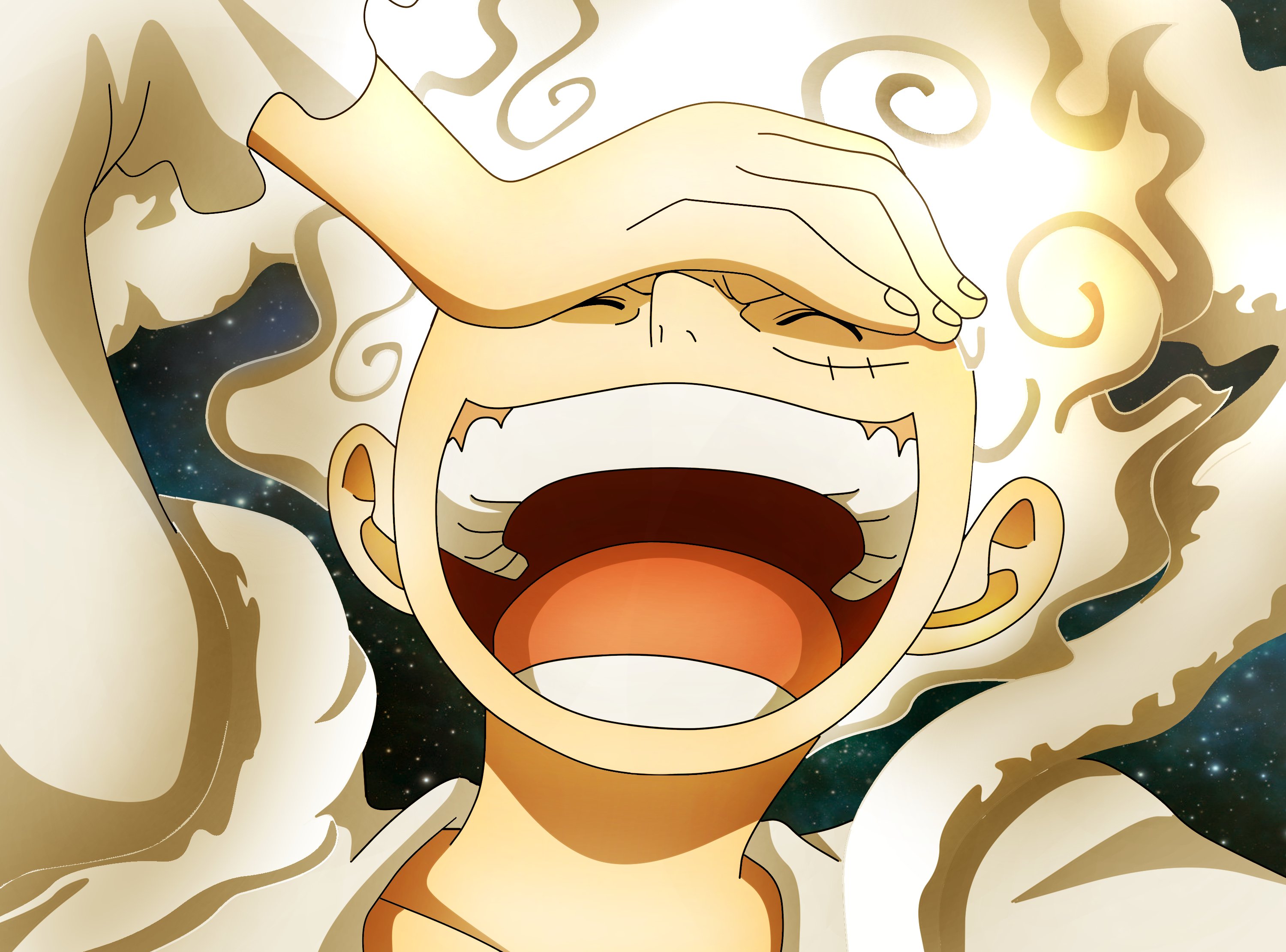One Piece  Monkey D Luffy Gear 5 Awakening Rubber Body HD wallpaper  download
