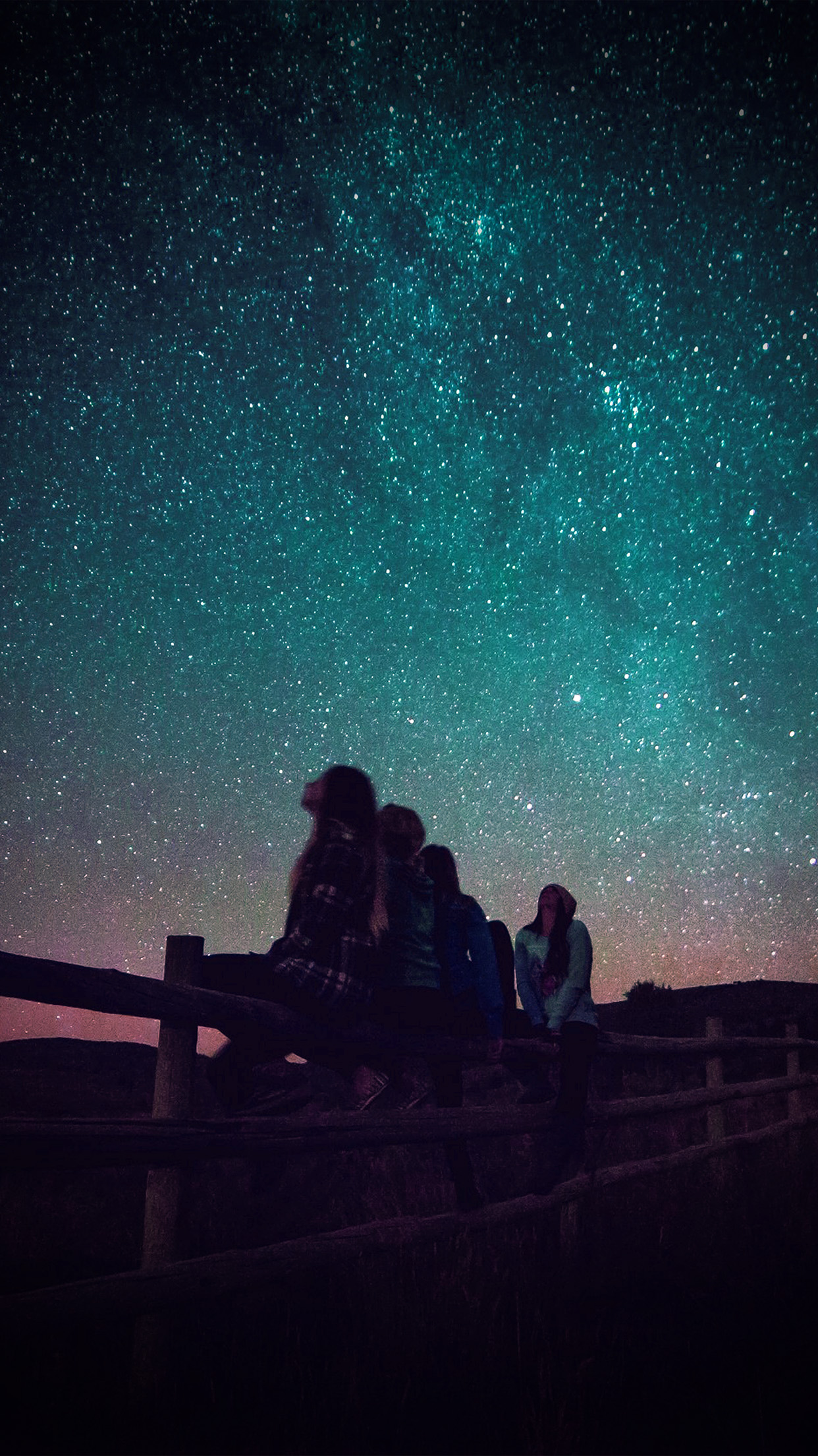 iPhone X wallpaper. night watch star gazing girl summer romantic dark vignette