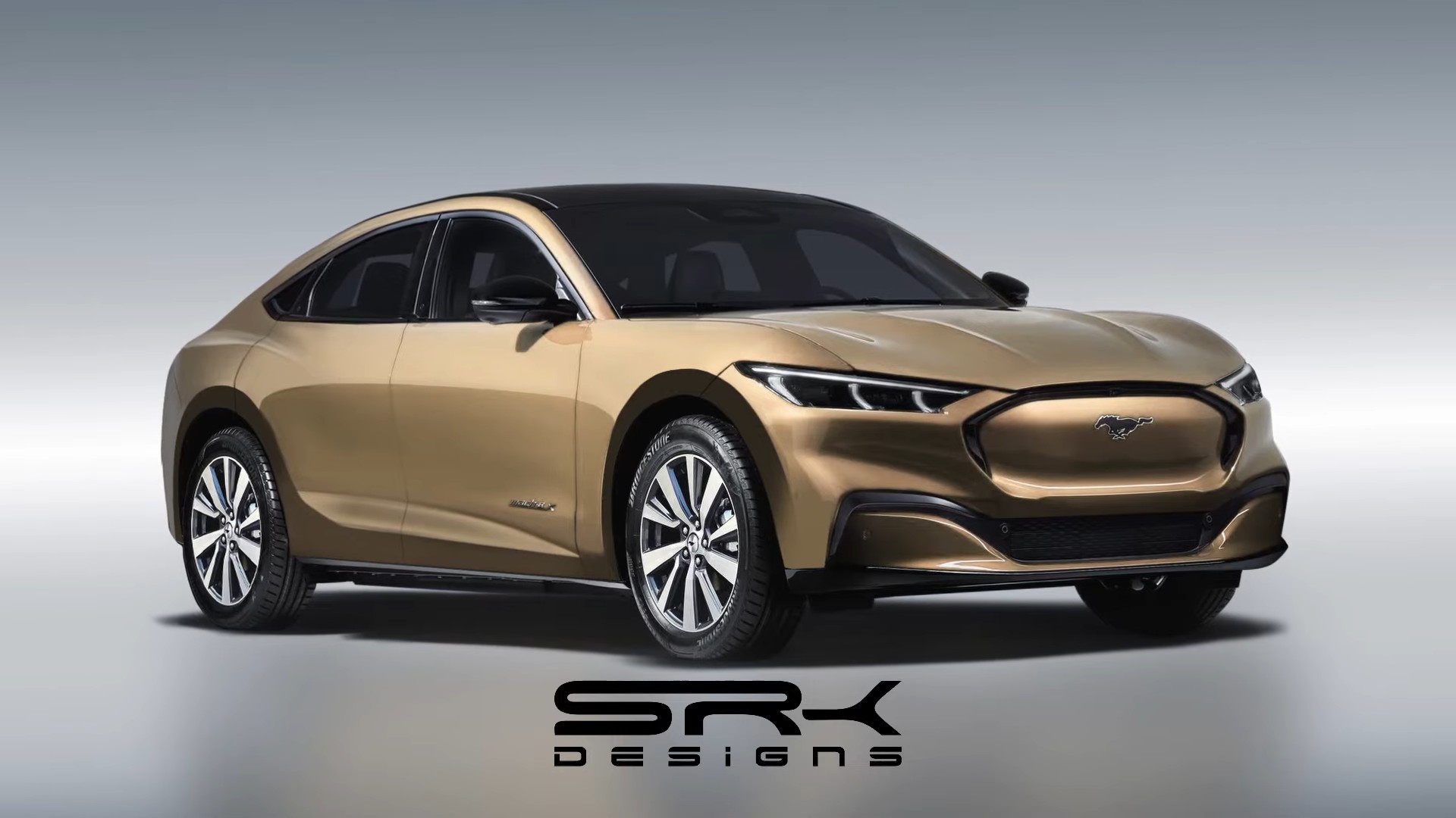 2023 Ford Mustang Mach E Sedan Imagined As Brass 4 Door Falcon EV Revival