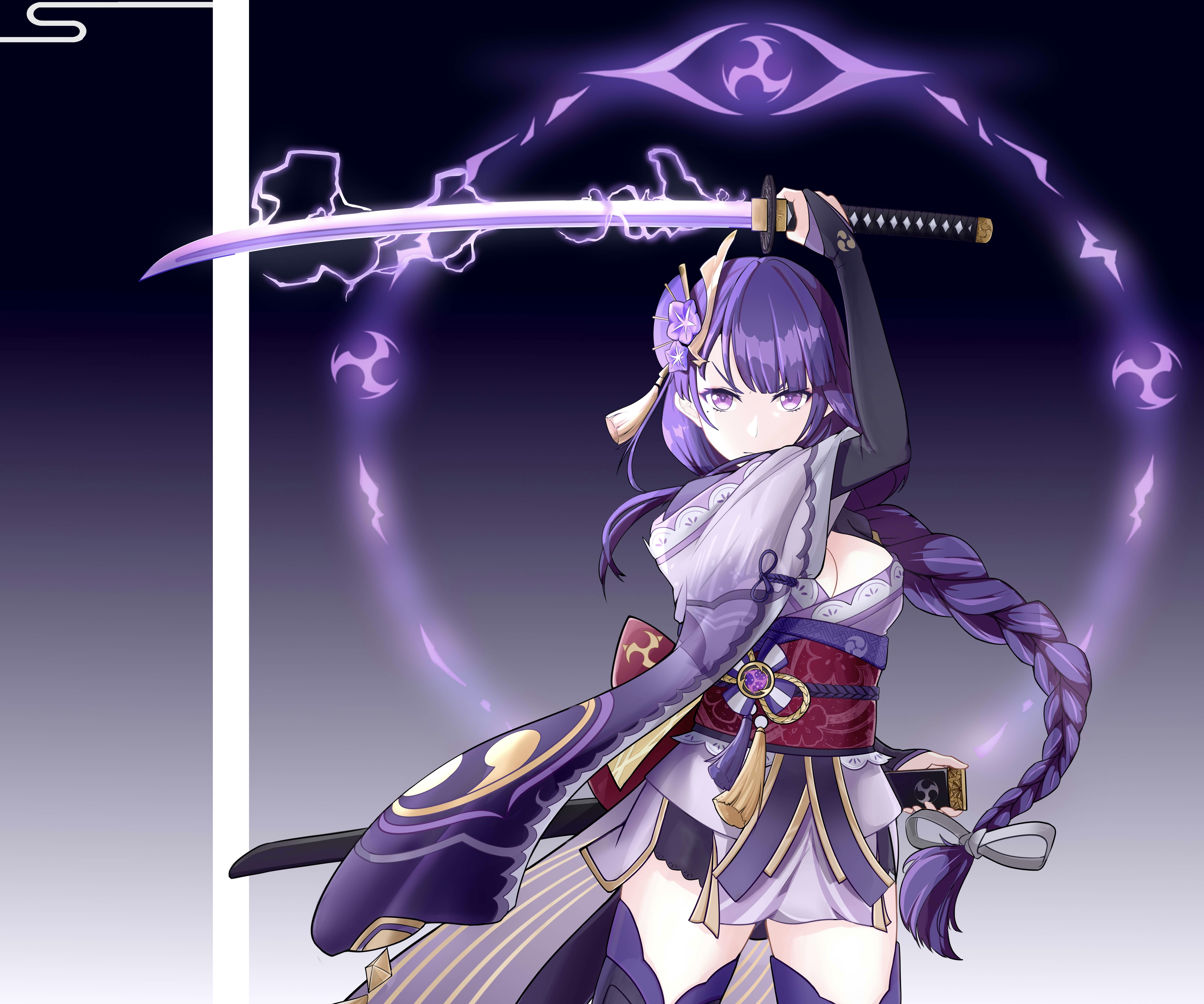 4K Baal Raiden Shogun (Genshin Impact) Wallpaper and Background Image