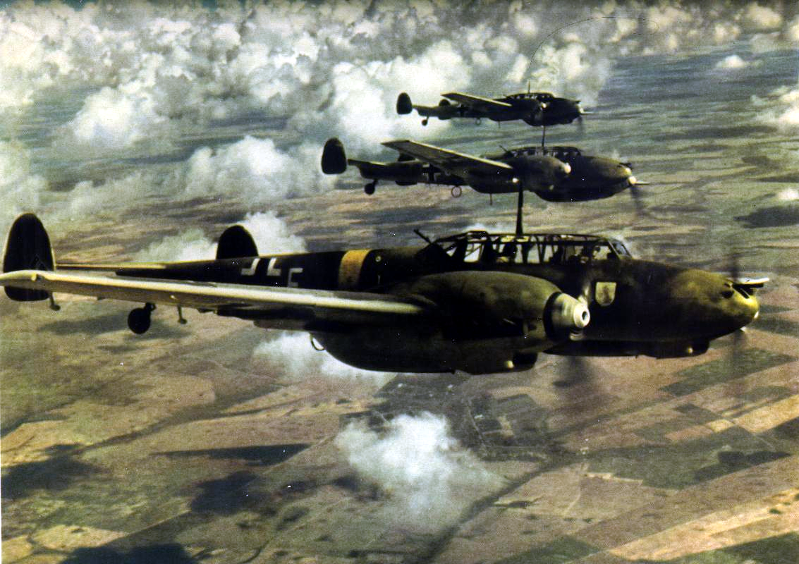 World War II in Color: Three Messerschmitt Bf 110 in