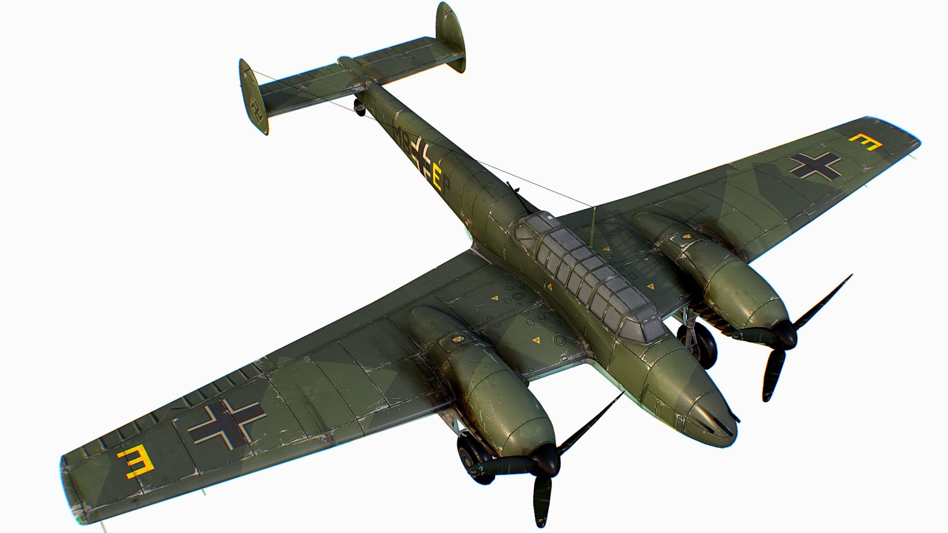 German fighter bomber Messerschmitt Bf 110 C4 Royalty Free 3D model by Oleg Shuldyakov [f31c233]