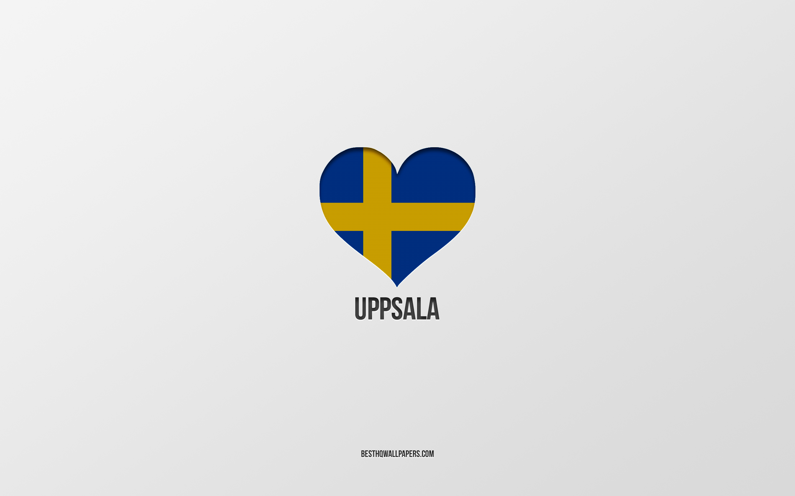 Download wallpaper I Love Uppsala, Swedish cities, gray background, Uppsala, Sweden, Swedish flag heart, favorite cities, Love Uppsala for desktop with resolution 2560x1600. High Quality HD picture wallpaper