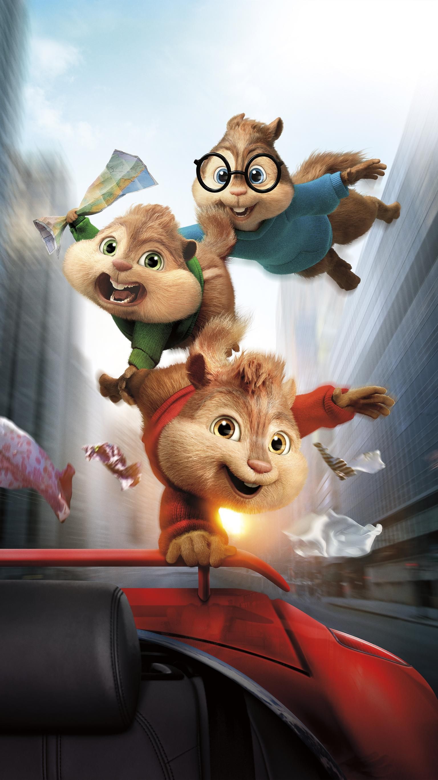 Alvin and the Chipmunks: The Road Chip Phone Wallpaper. Moviemania. Lustige bilder wochenende, Schönes wochenende lustig, Streifenhörnchen