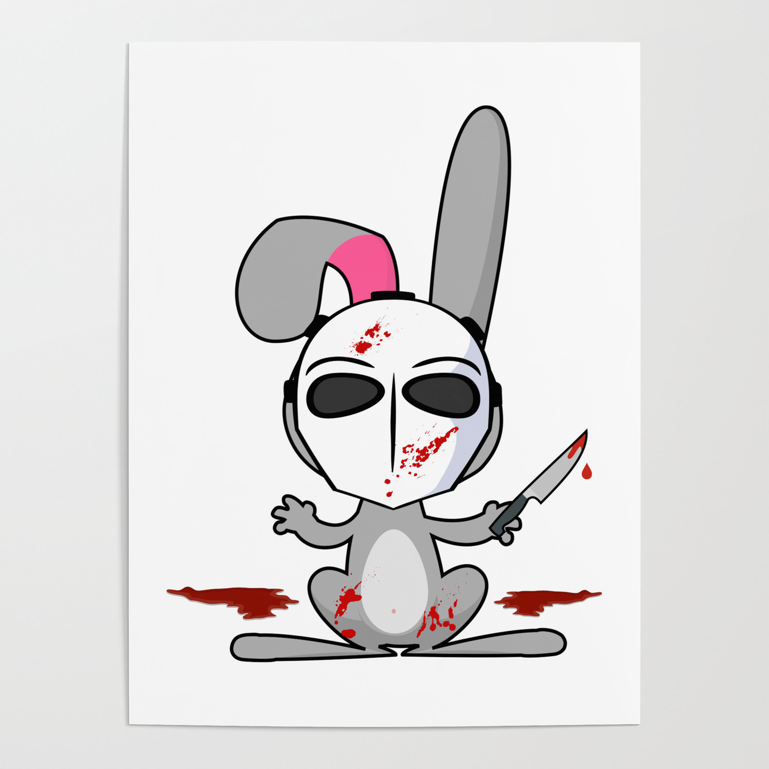 Psycho Bunny. Horror Rabbit Poster