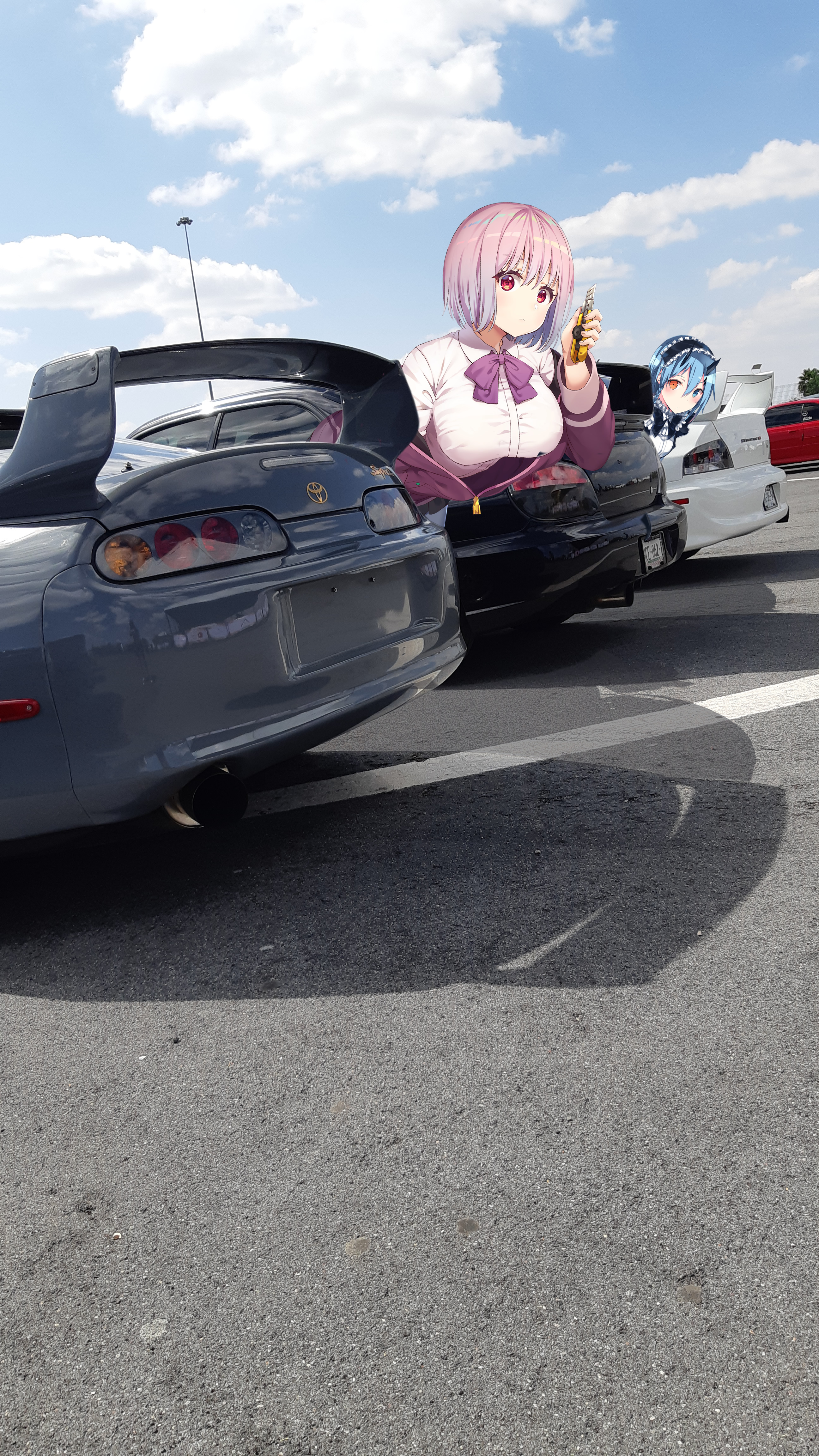 Anime Girls Japanese Cars 90s Cars Toyota Supra Lancer Evolution Car Wallpaper:2592x4608