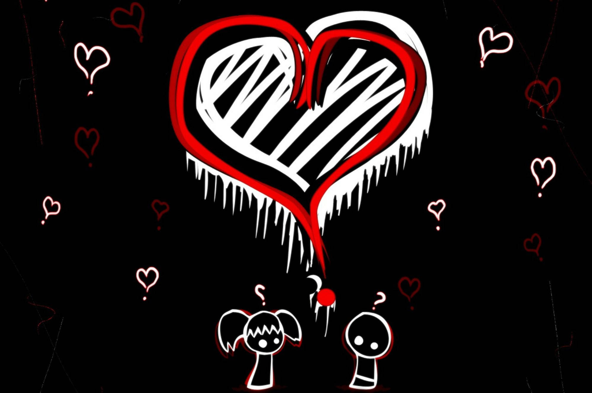 Download Cartoon Emo Boy And Girl Wallpaper