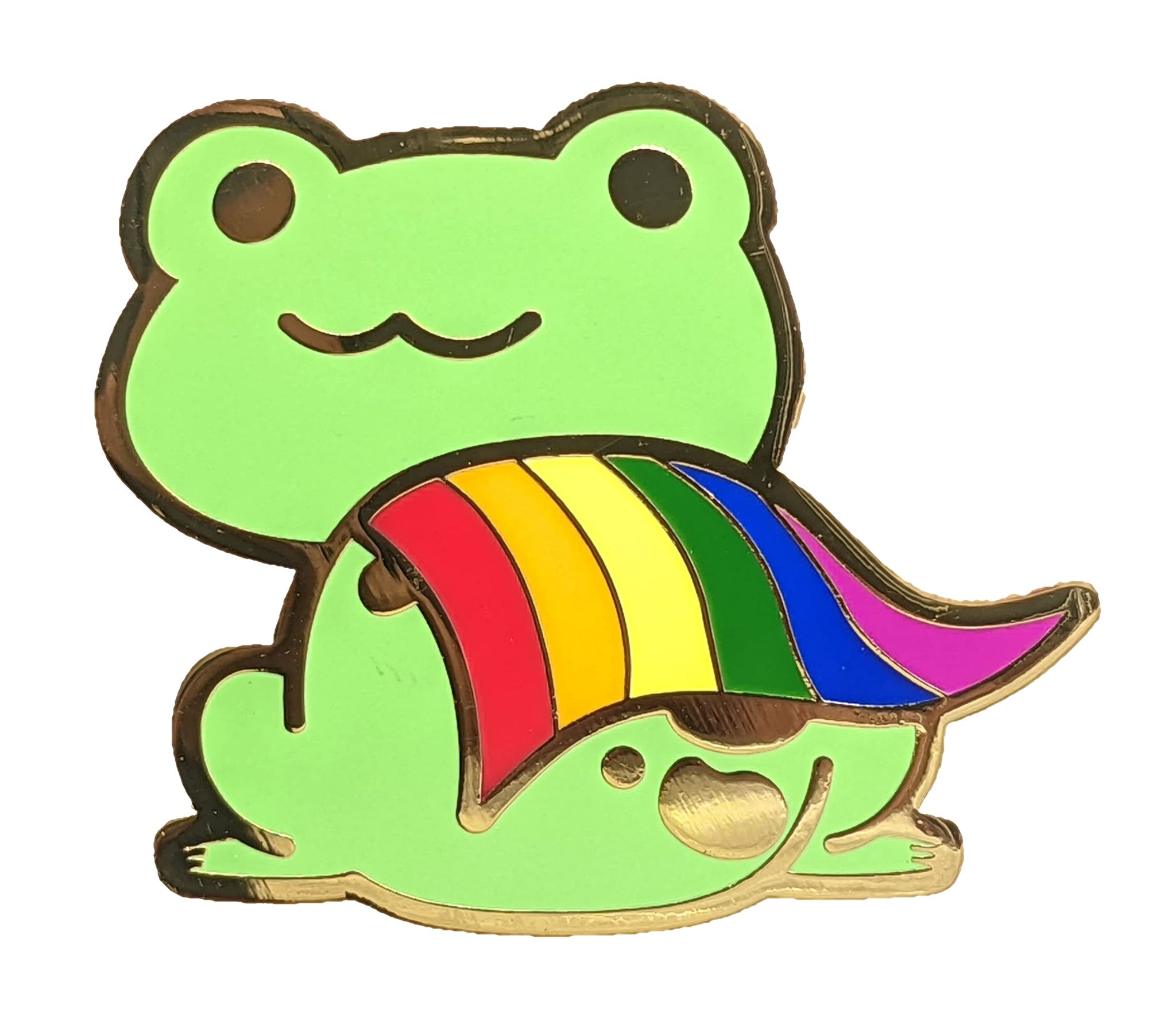 Pride Frog Pin: Chibi Superhero Gay Frog Hard Enamel Pin