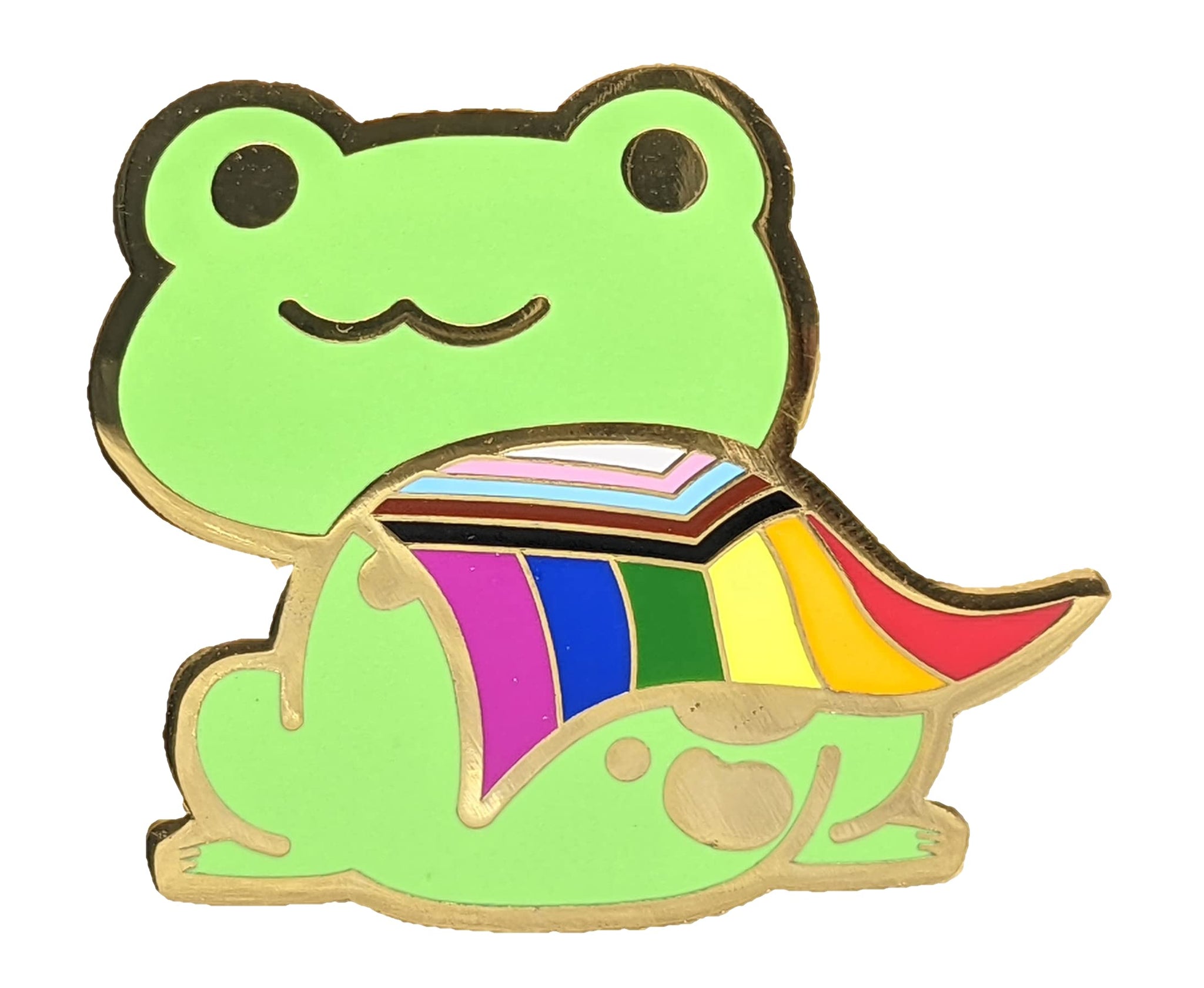 Pride Frog Pin: Chibi Superhero Gay Frog Hard Enamel Pin