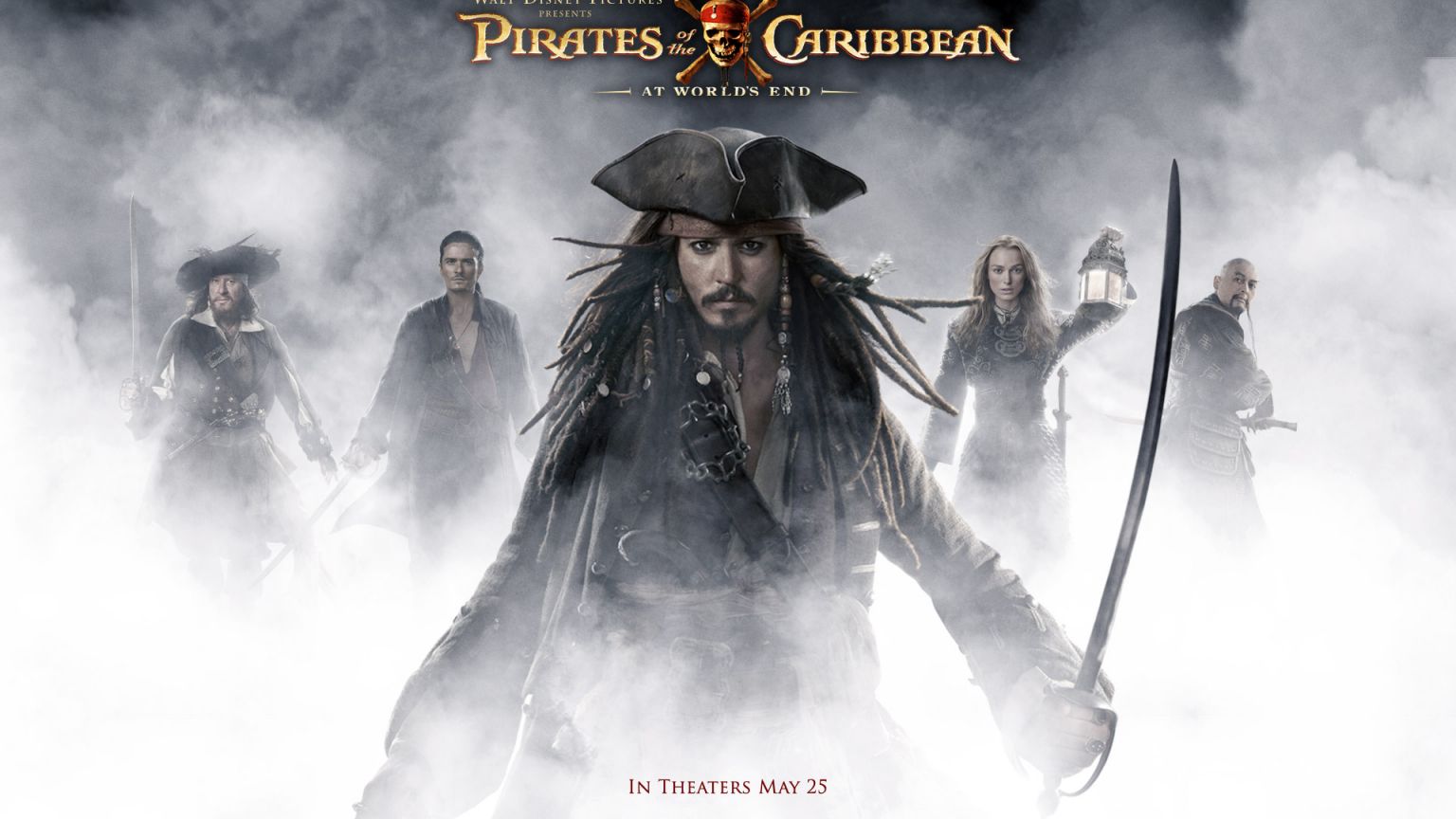 Pirates Of The Caribbean Captain Jack Sparrow wallpaper in 1536x864 resolution