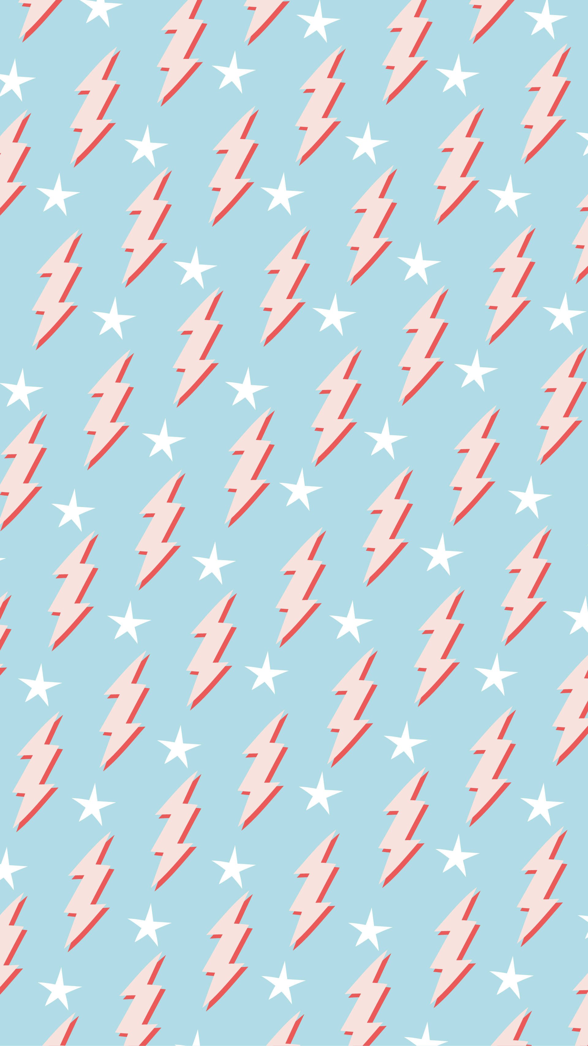 Download Preppy Lightning Bolt Pattern Wallpaper