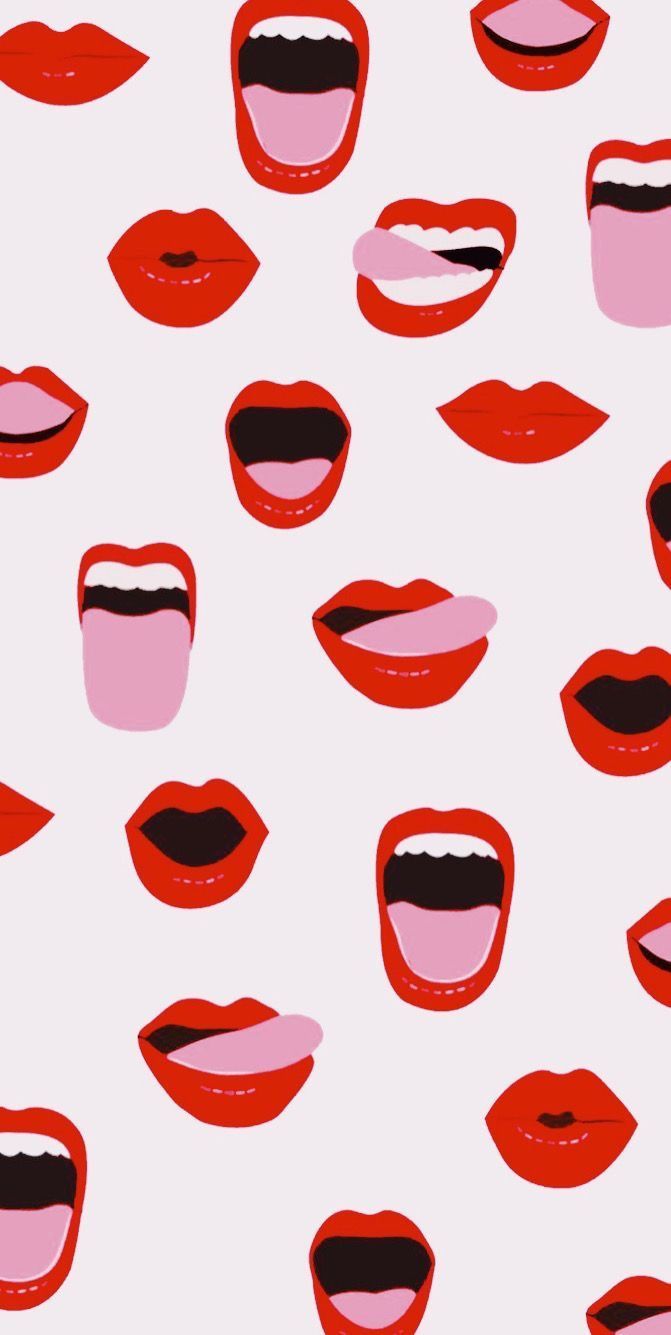 drawing lips. Lip wallpaper, Preppy wallpaper, Picture collage wall
