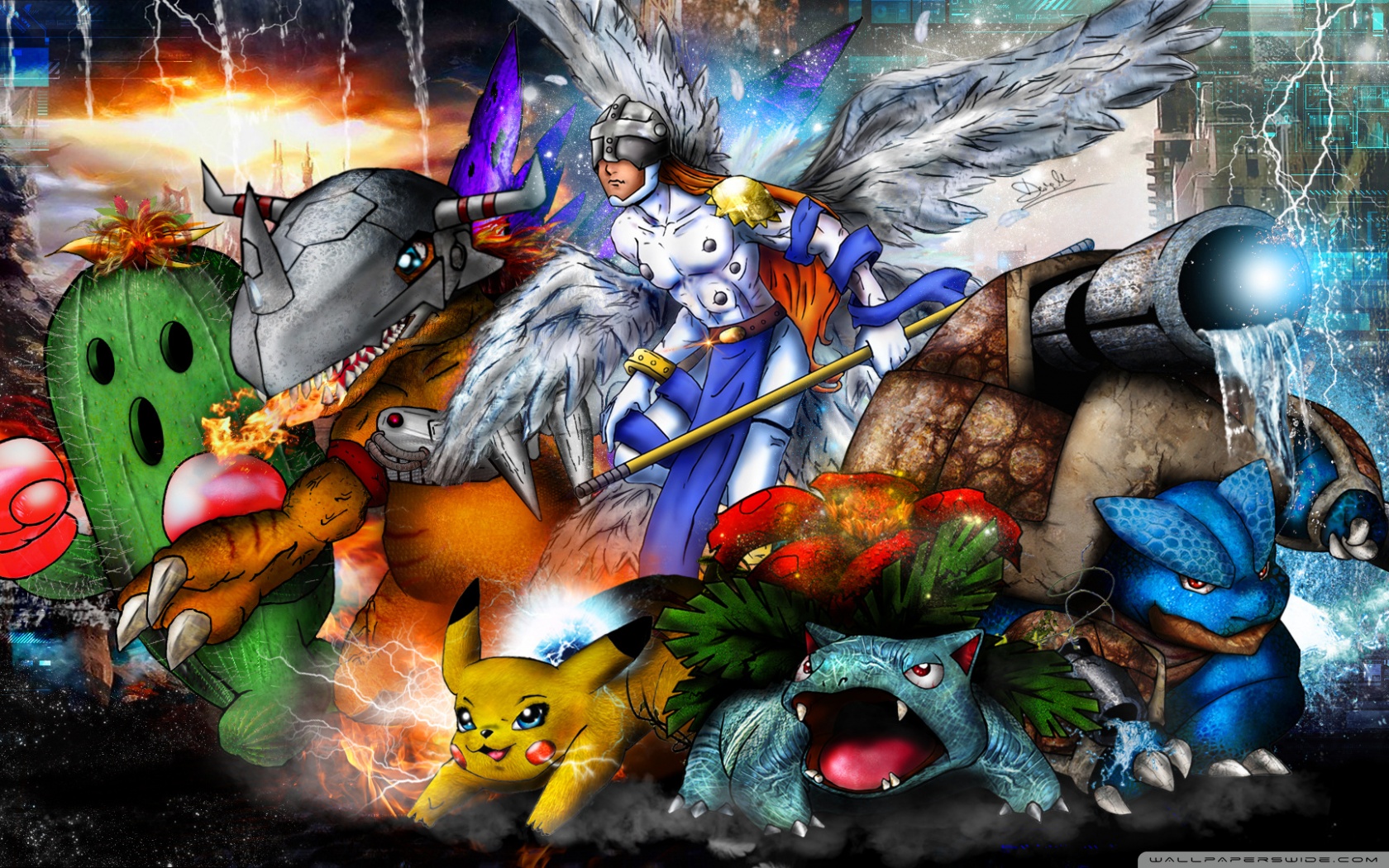 Digimon x Pokemon Mash Up 2014 Ultra HD Desktop Background Wallpaper for 4K UHD TV, Widescreen & UltraWide Desktop & Laptop, Tablet