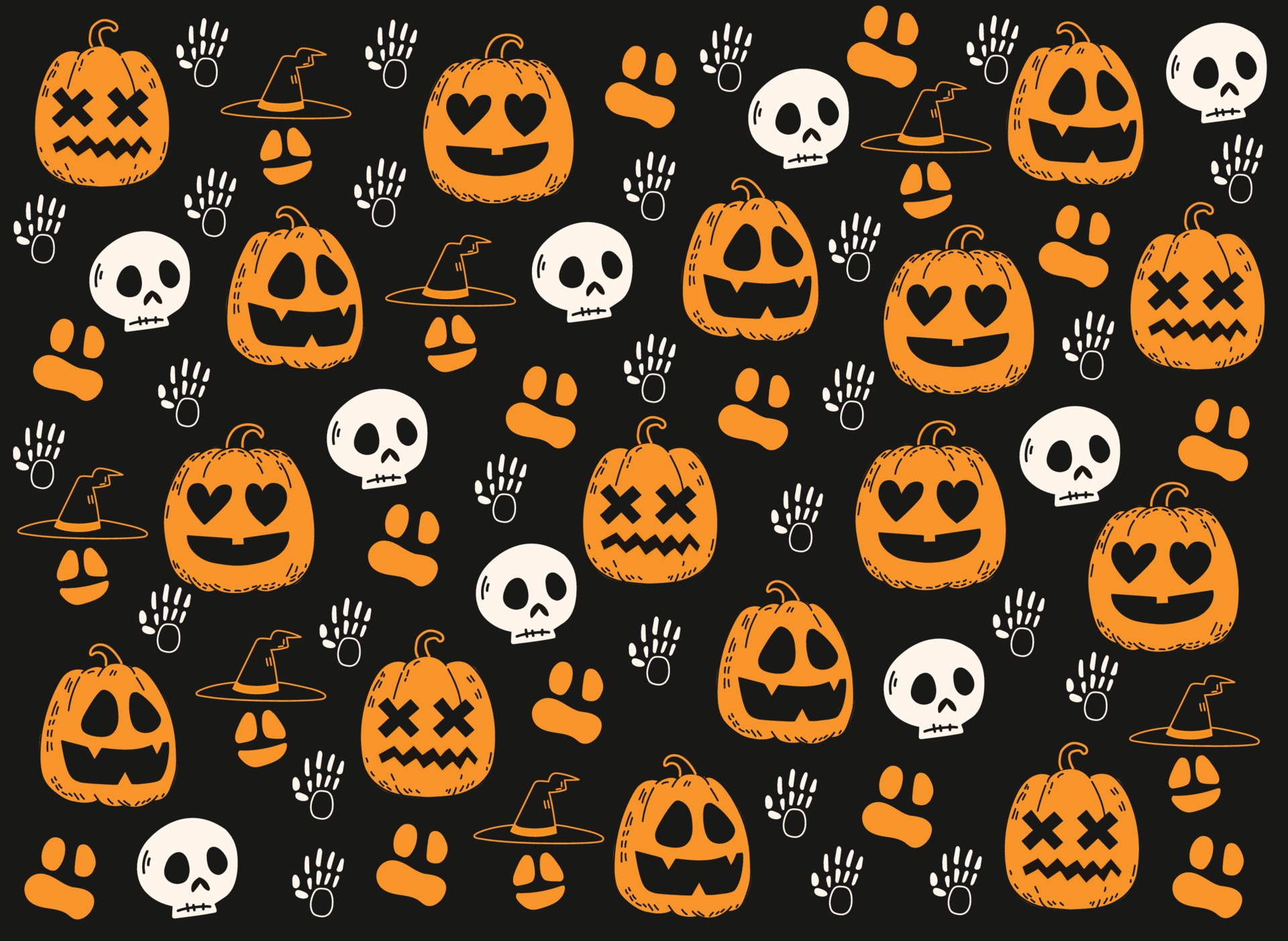 Kawaii Halloween Pattern Wallpapers - Wallpaper Cave