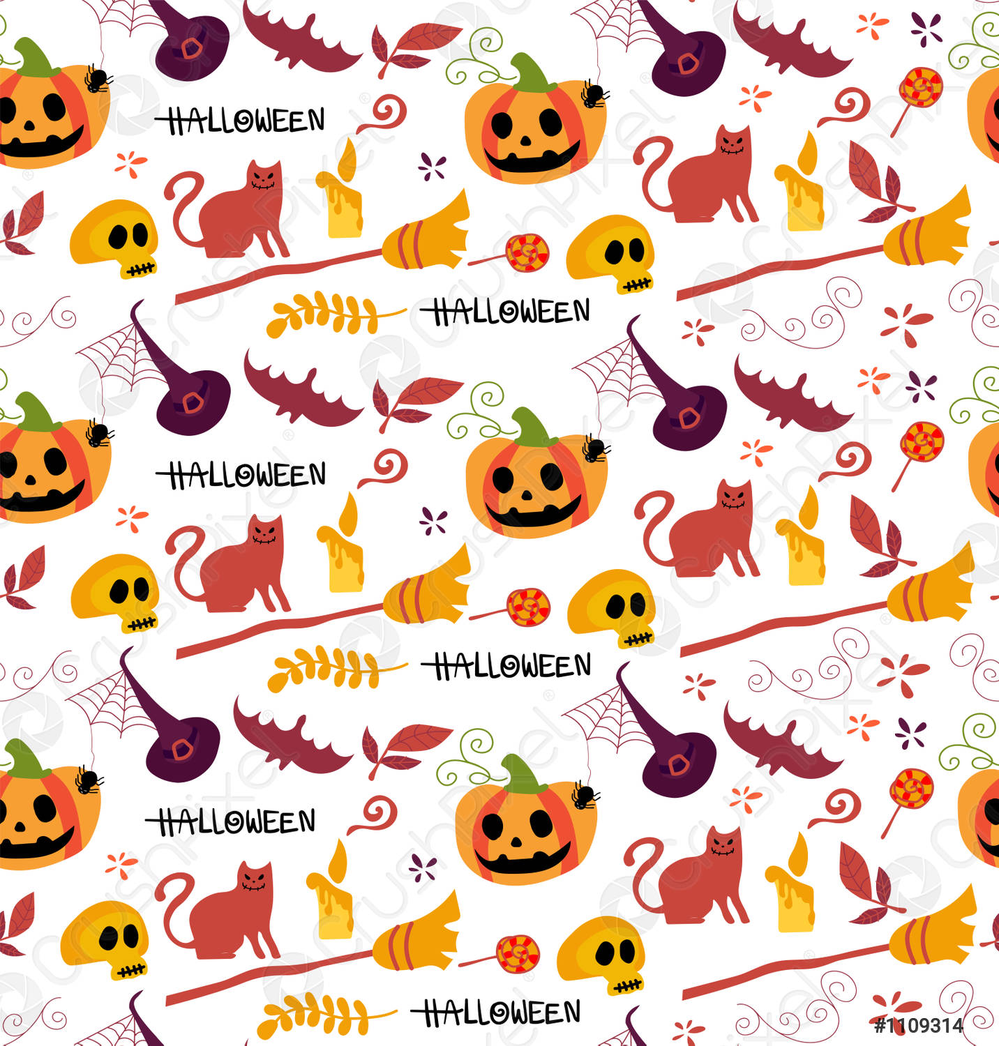 Cute Halloween pattern seamless for background vector 1109314
