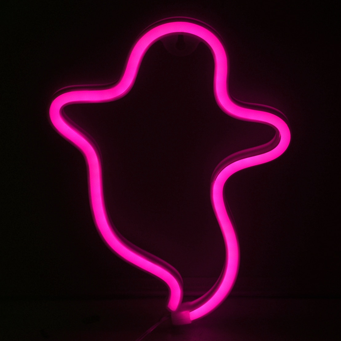 Led Halloween Ghost Neon Light Sign Haunted Party Spooks Prop Decoration Blue Pink White New & Holiday Diy Decorations