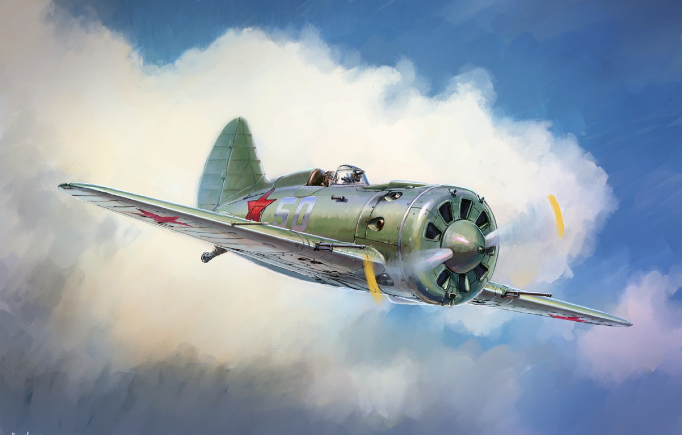Wallpaper Ass, 16, Artwork, Fighter Monoplane, Painting, Mosca, Rata, Soviet Fighter Image For Desktop, Section авиация