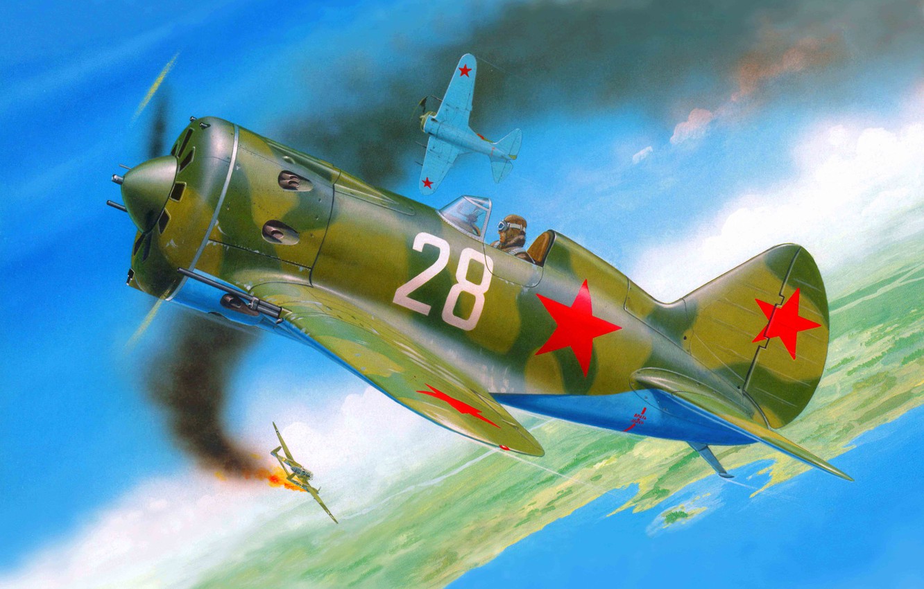 Wallpaper The Plane, Fighter, Art, Serial, Chassis, First, OKB, Created, 16, Soviet, One, Piston, Single Engine, WW2., The World, Nickname Image For Desktop, Section авиация