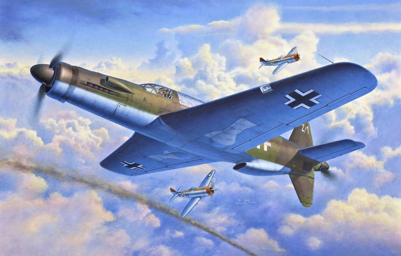Wallpaper The Sky, War, Smoke, Fighter, Battle, Art, American, Thunderbolt, German, P 47, Dornier, Dornier, Twin Engine, Air Force, Piston, Single Engine Image For Desktop, Section авиация