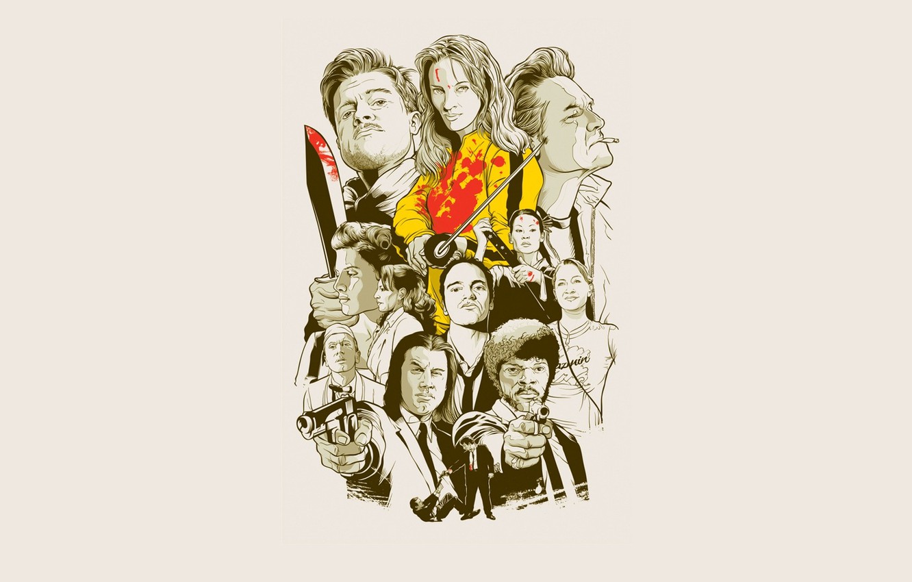 Wallpaper movies, minimalism, Quentin Tarantino image for desktop, section минимализм
