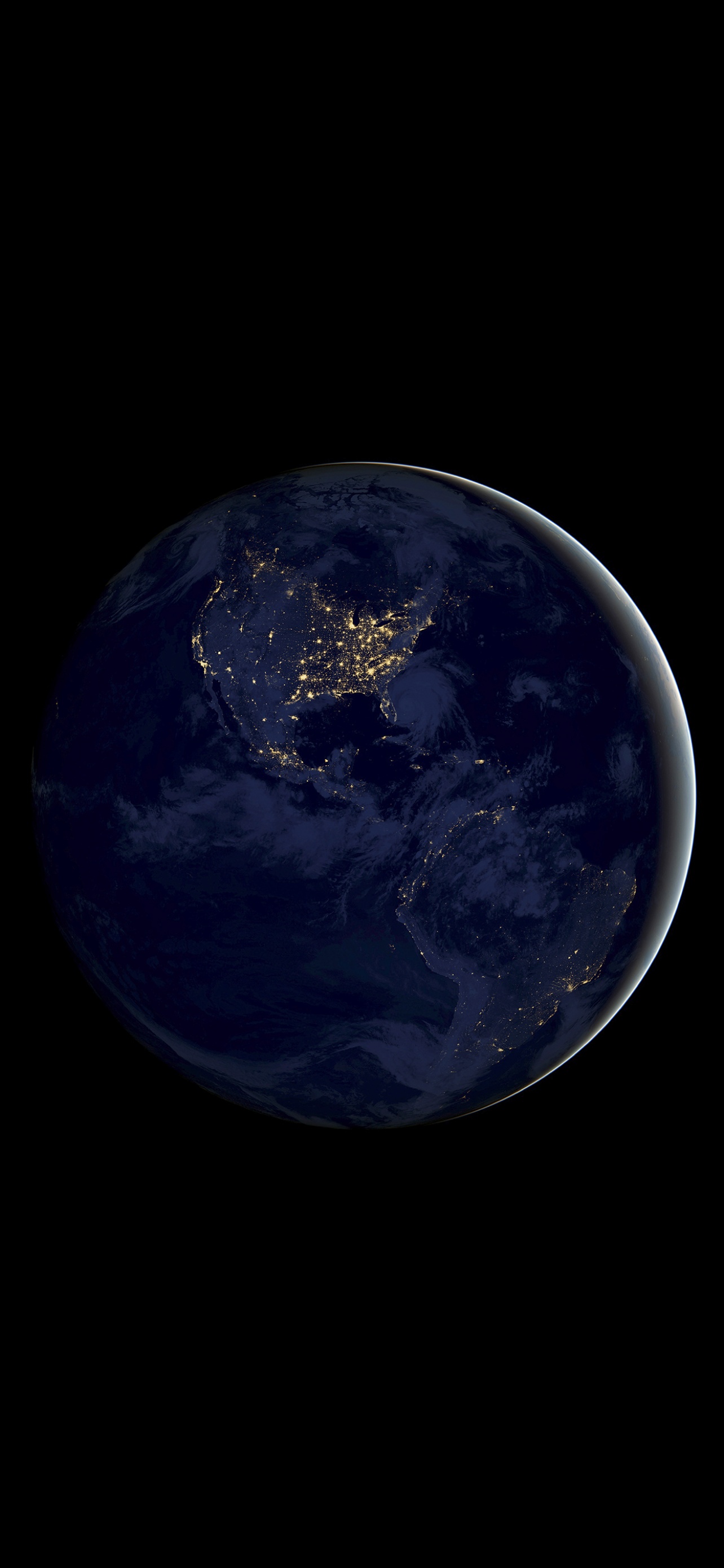 Earth Wallpaper 4K, Night, iOS Stock, Space