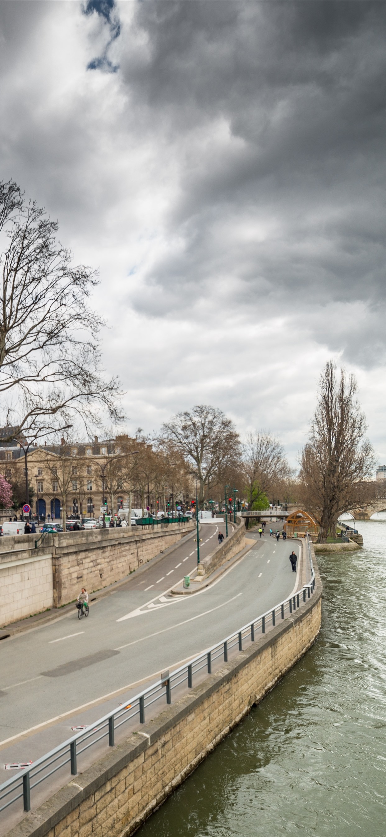 France, Paris, River, Bridge, Trees, Clouds, Cityscape 1242x2688 IPhone 11 Pro XS Max Wallpaper, Background, Picture, Image