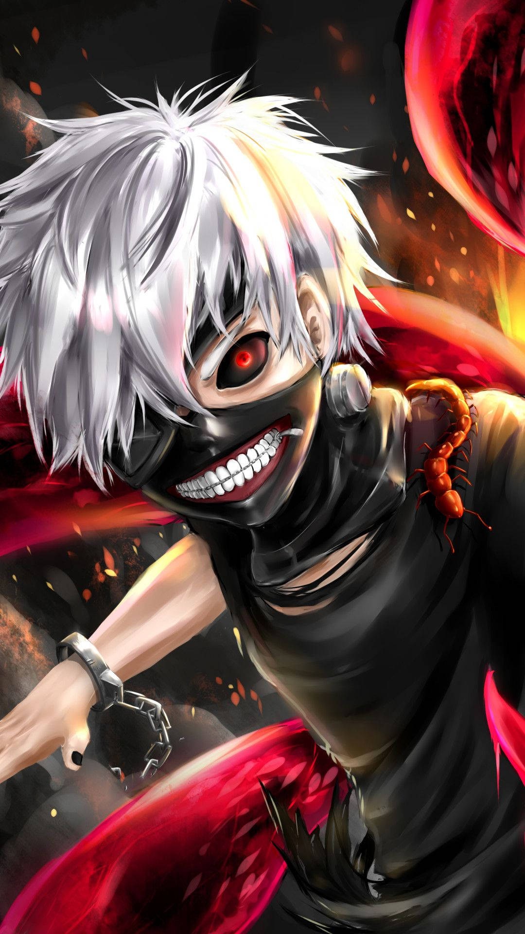 Download Kaneki Ken With A Centipede Wallpaper