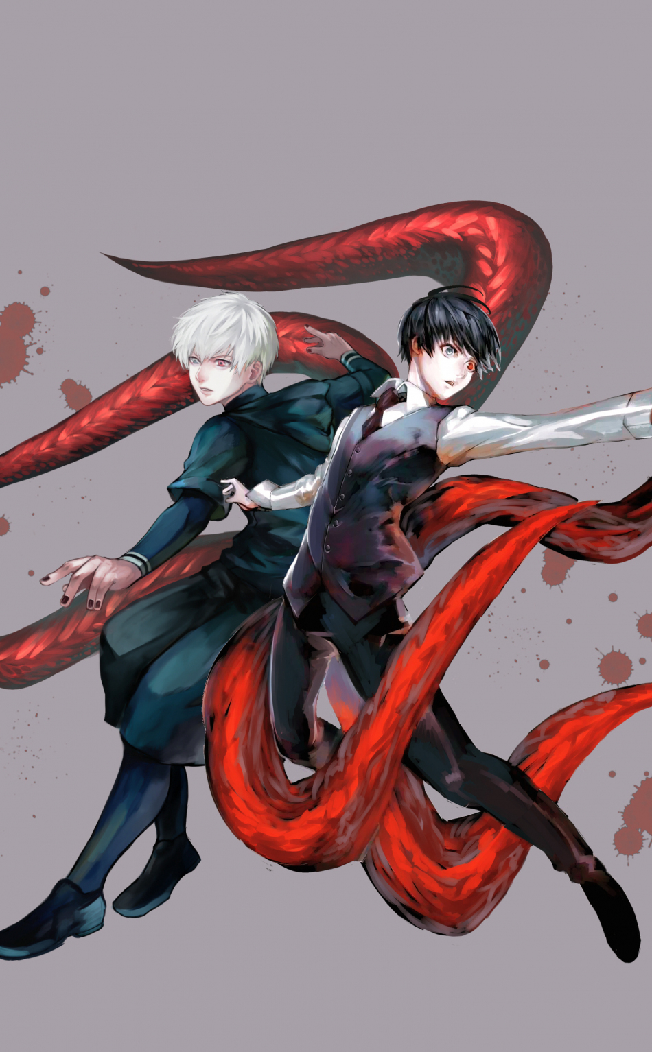 Download wallpaper 950x1534 anime, artwork, anime boys, ken kaneki, iphone, 950x1534 HD background, 7044