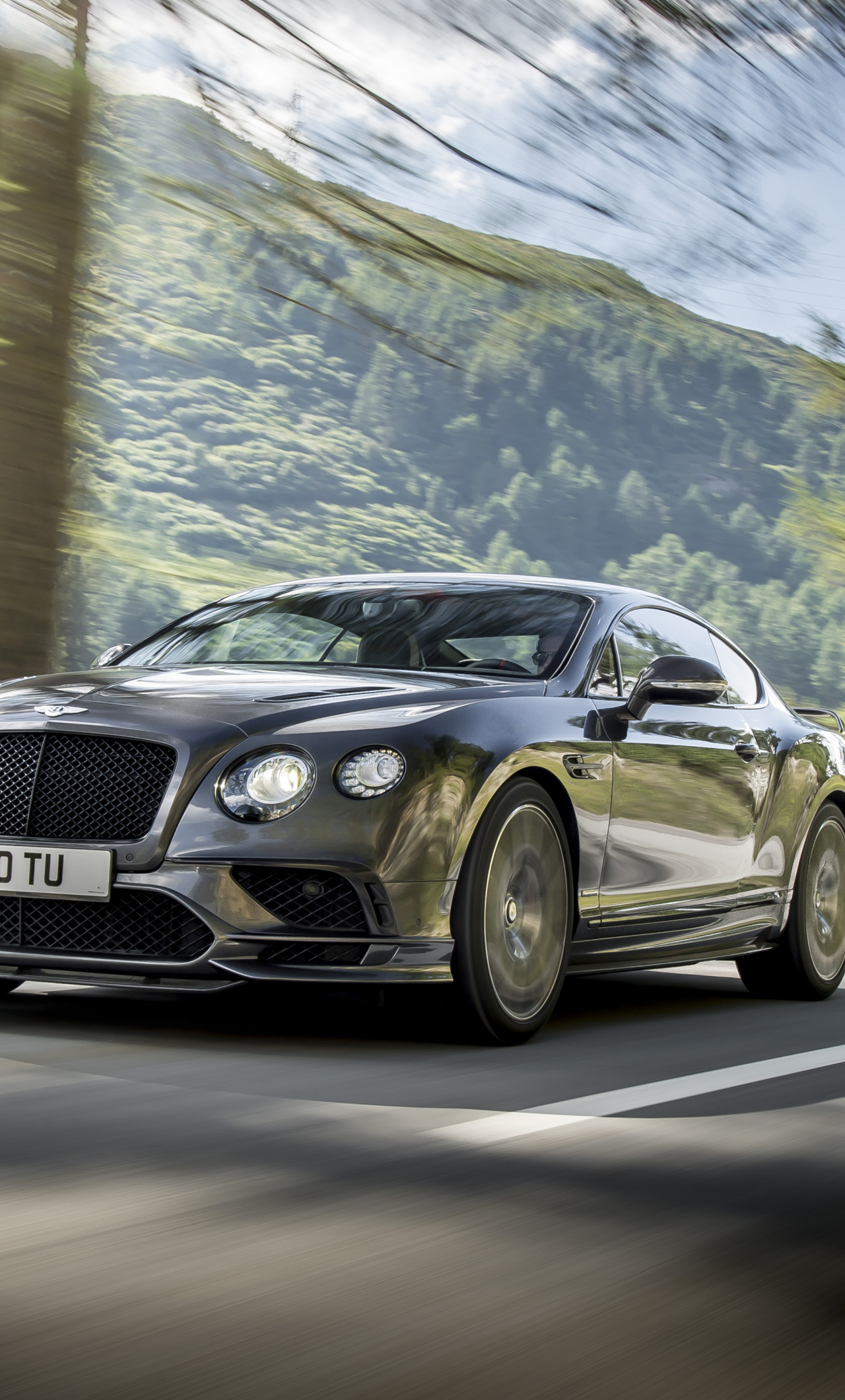 Download Bentley Continental GT, sports car, motion blur wallpaper, 1280x iPhone 6 Plus