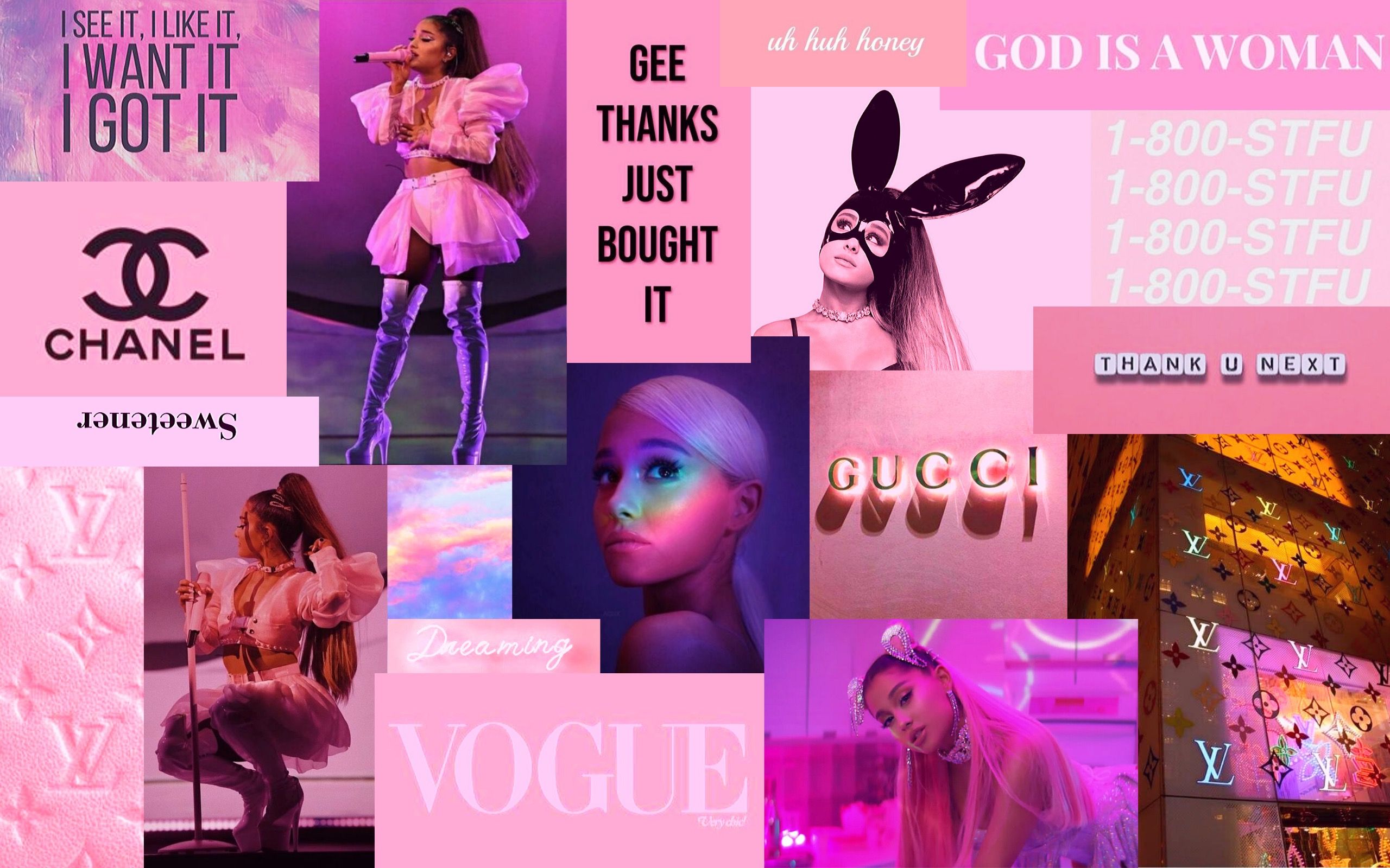 Ariana Grande Aesthetic Collage Wallpaper. Ariana grande wallpaper, Ariana grande background, Ariana grande drawings