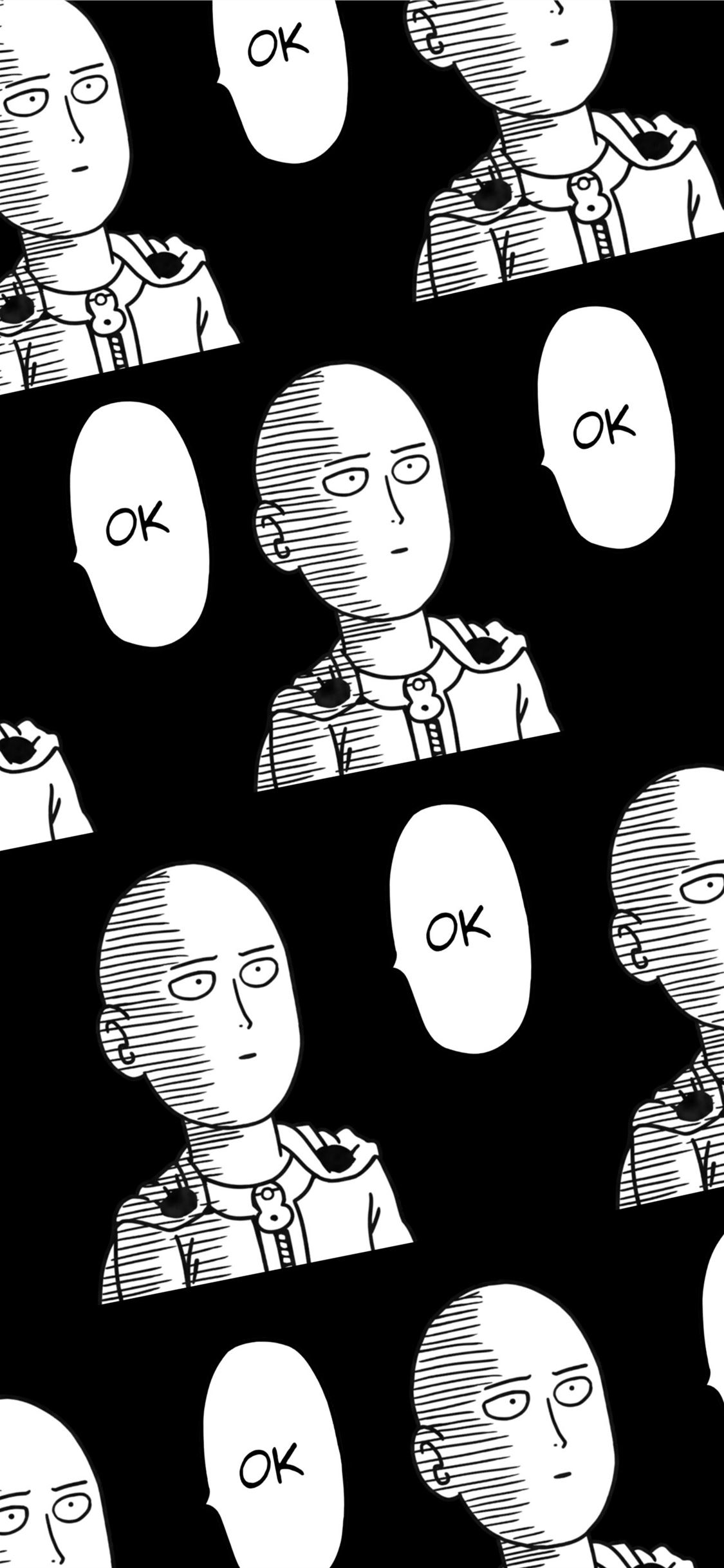 Saitama One Punch Man anime manga amoled CorruptA. iPhone Wallpaper Free Download