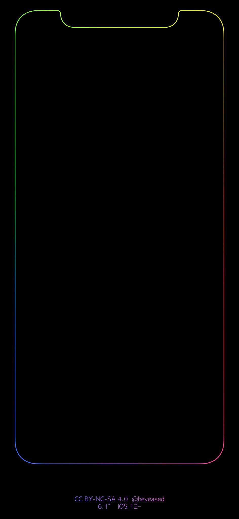 Here's a wallpaper for the iPhone XR that perfectly borders the screen in rainbow. There's a bunch of other cool wallpaper too at this website