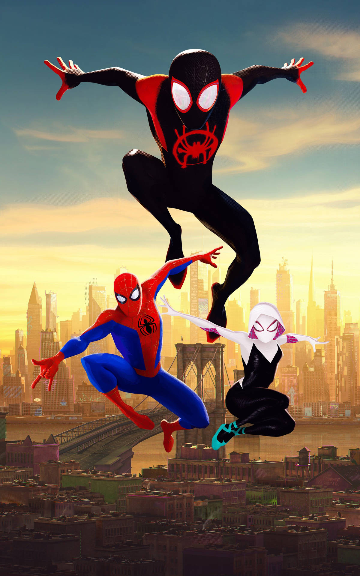 Download Spider Man Into The Spider Verse In New York Wallpaper