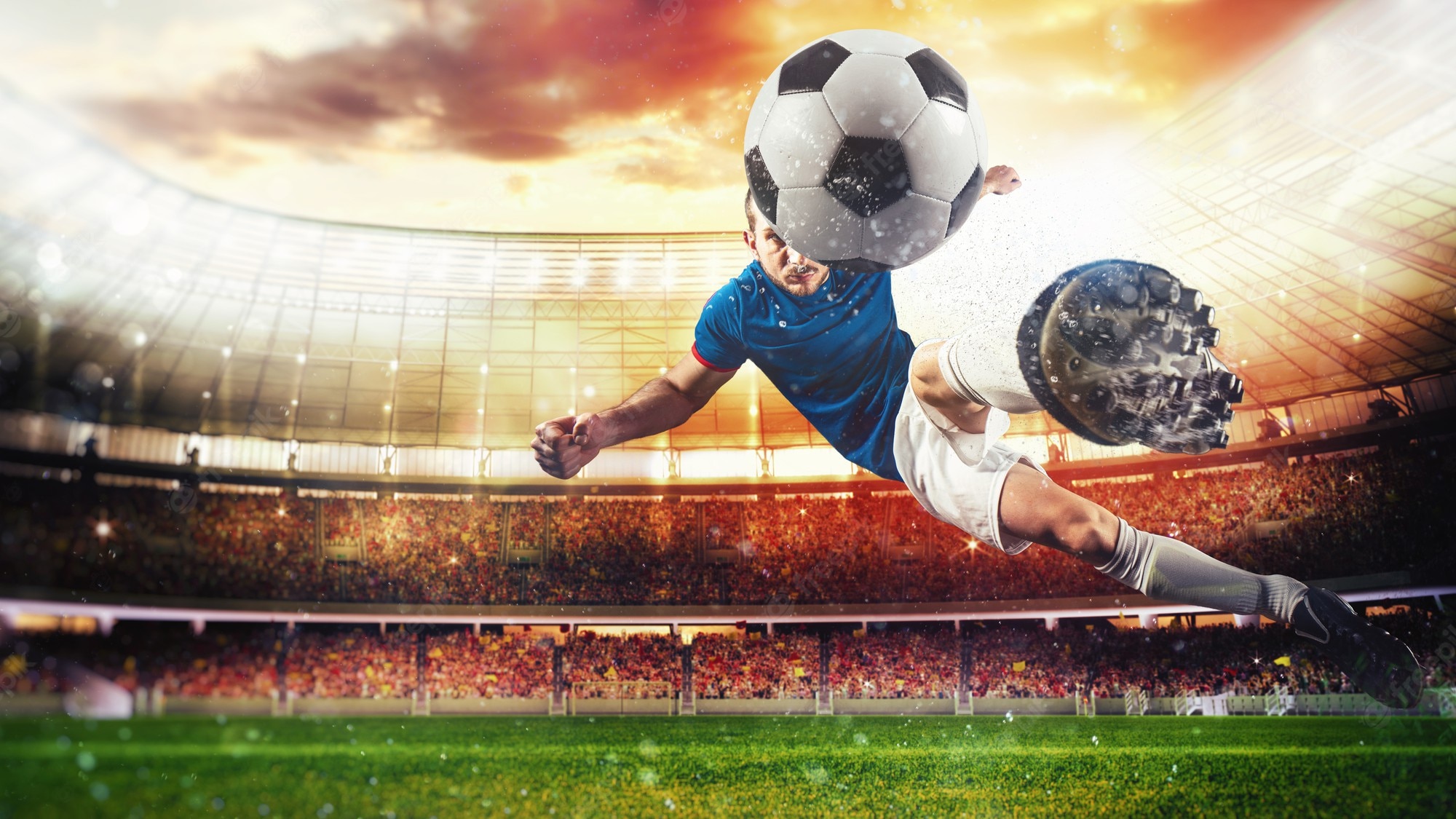 Soccer Sunset Image. Free Vectors, & PSD