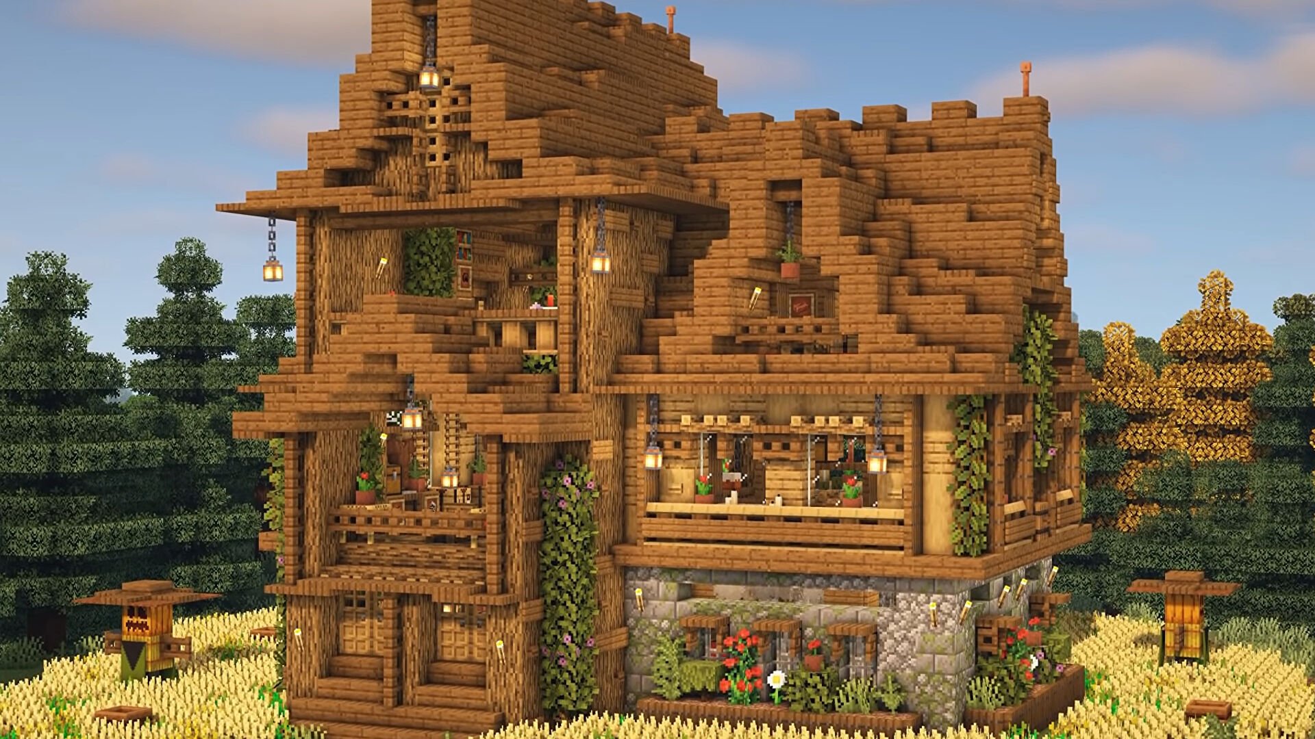 Minecraft, house, wood  1920x1080 Wallpaper 