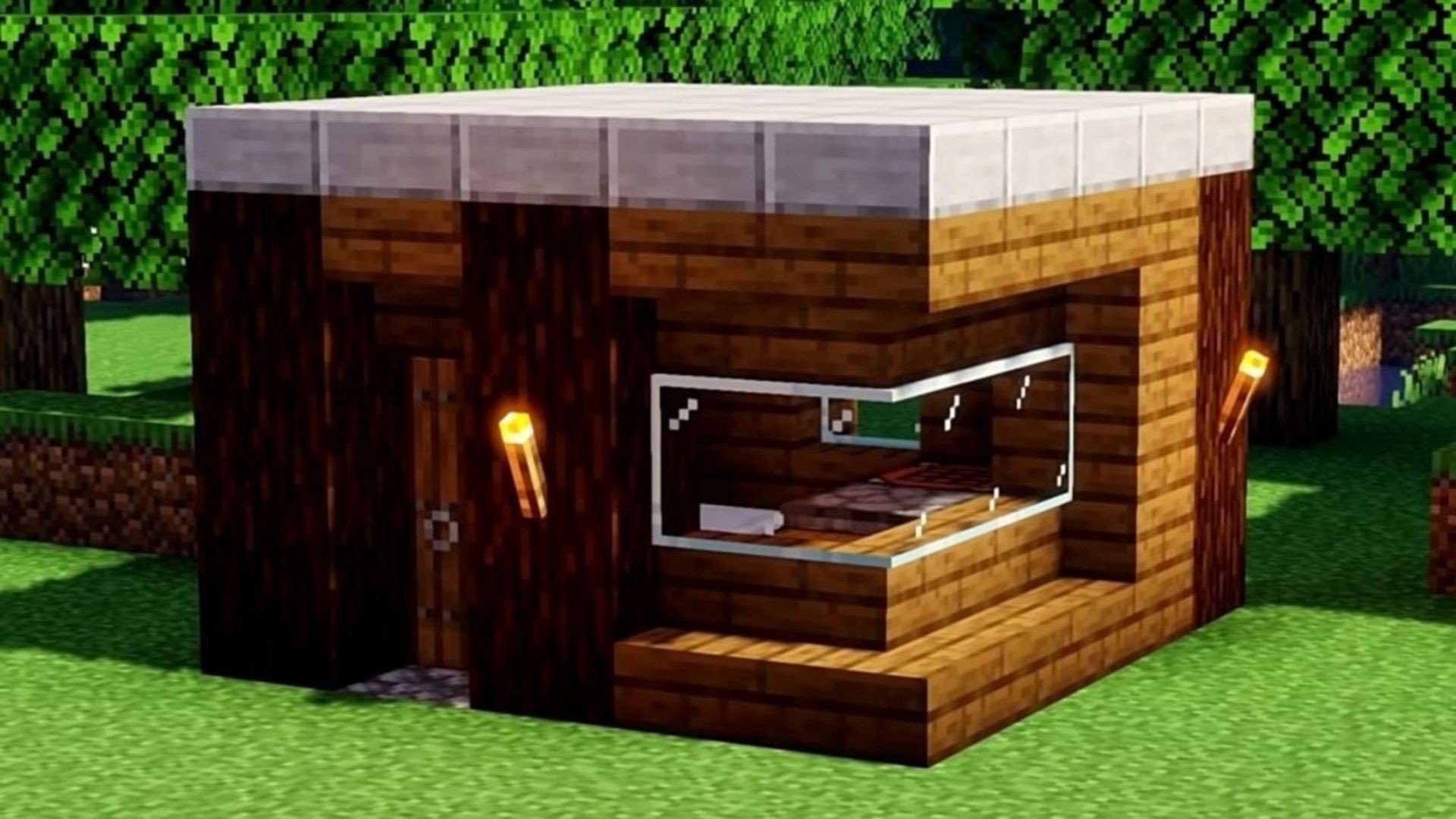 simple Minecraft house designs using wood in 2022