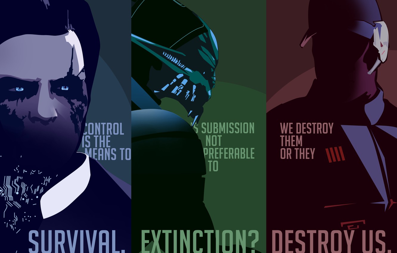 Wallpaper Mass Effect, Illusive Man, Turian, David Anderson, Saren Arterius image for desktop, section игры