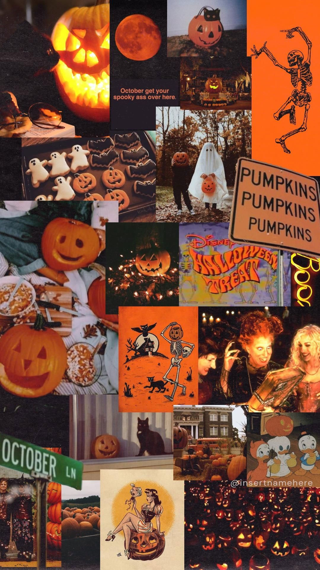 Autumn Collage Wallpaper, October Halloween Collage Wallpaper