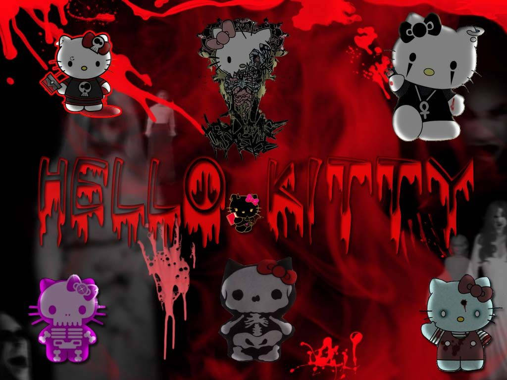 Download Frightening Hello Kitty Halloween Wallpaper