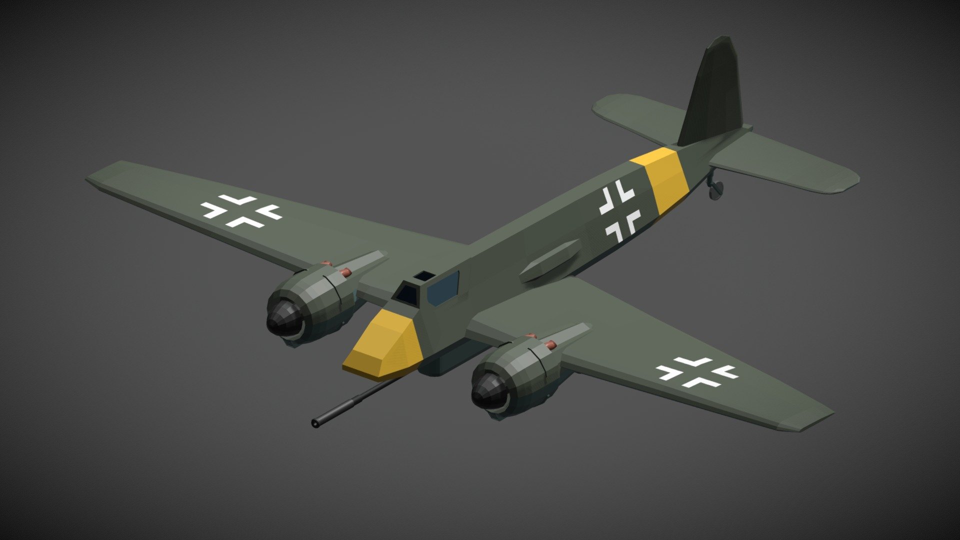 Low Poly Hs 129 Free 3D Model By PolyDucky [d22a70a]