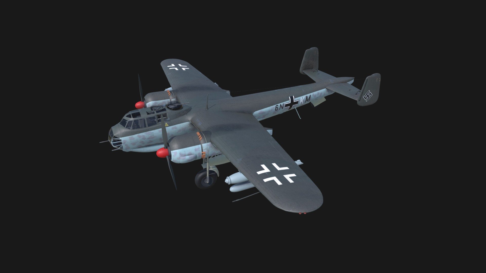 Dornier Do 217 E5 + Hs 293 Missiles Royalty Free 3D Model By Micapaconi [c6a9e70]