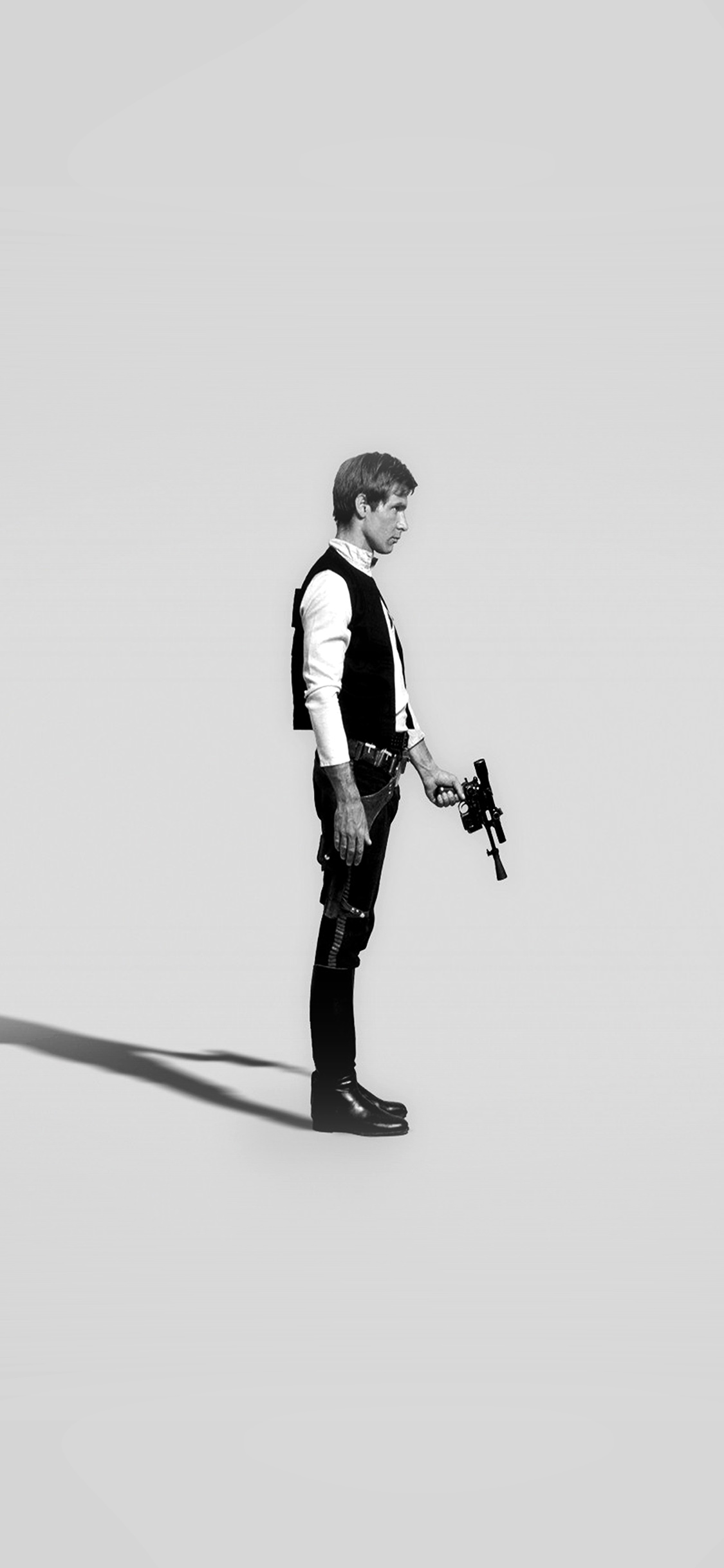 han solo starwars hero art minimal bw