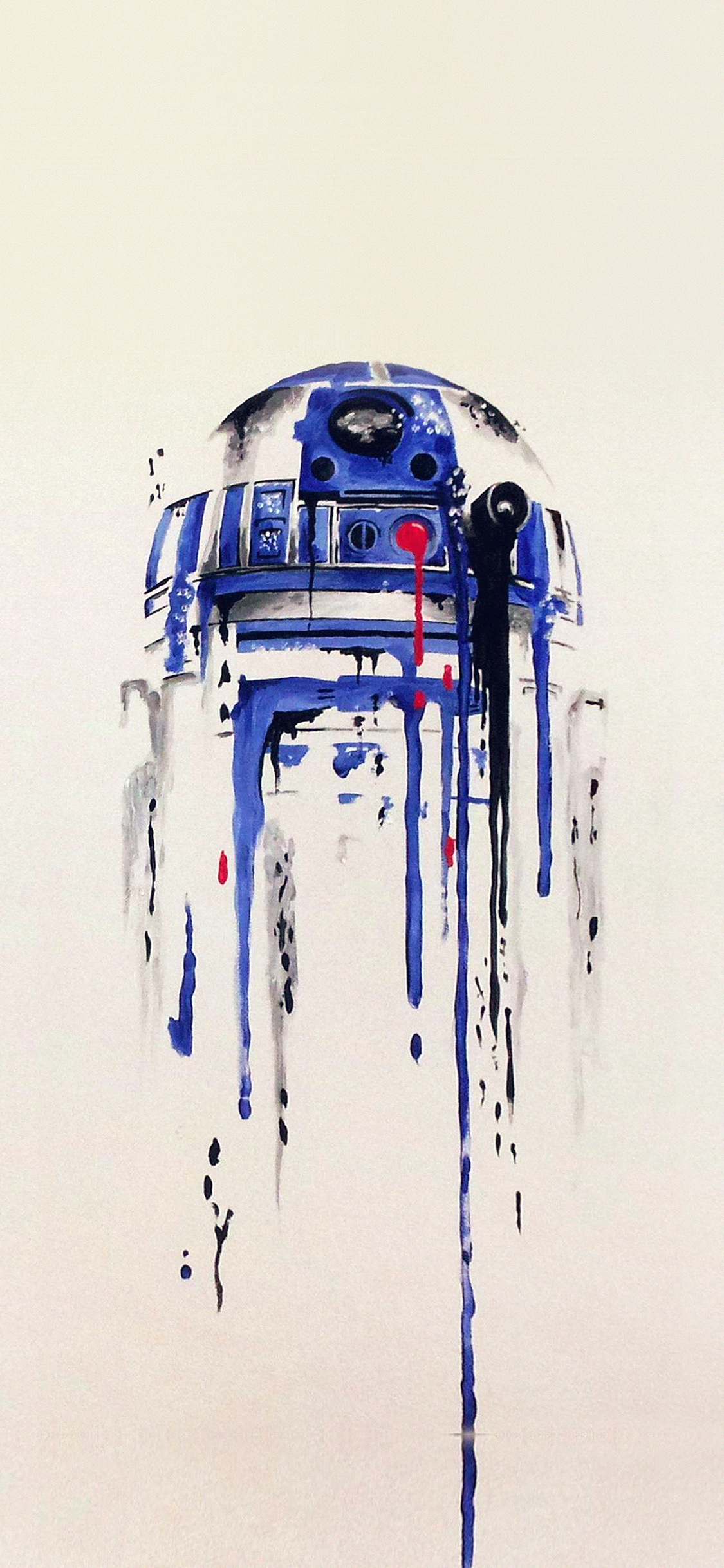 iPhone X wallpaper. r2 d2 minimal painting starwars art illustration