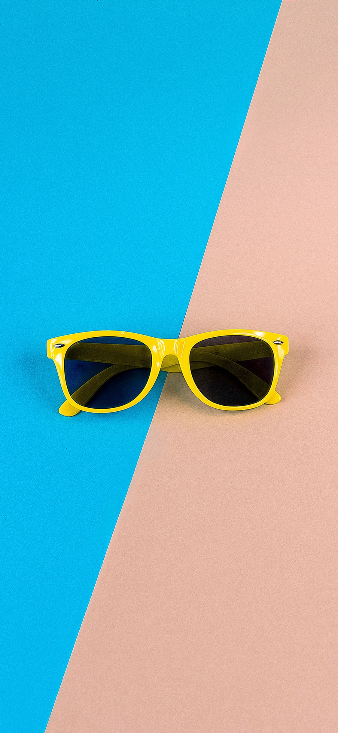 Minimal Glasses Pink Blue Yellow iPhone X Wallpaper Free Download