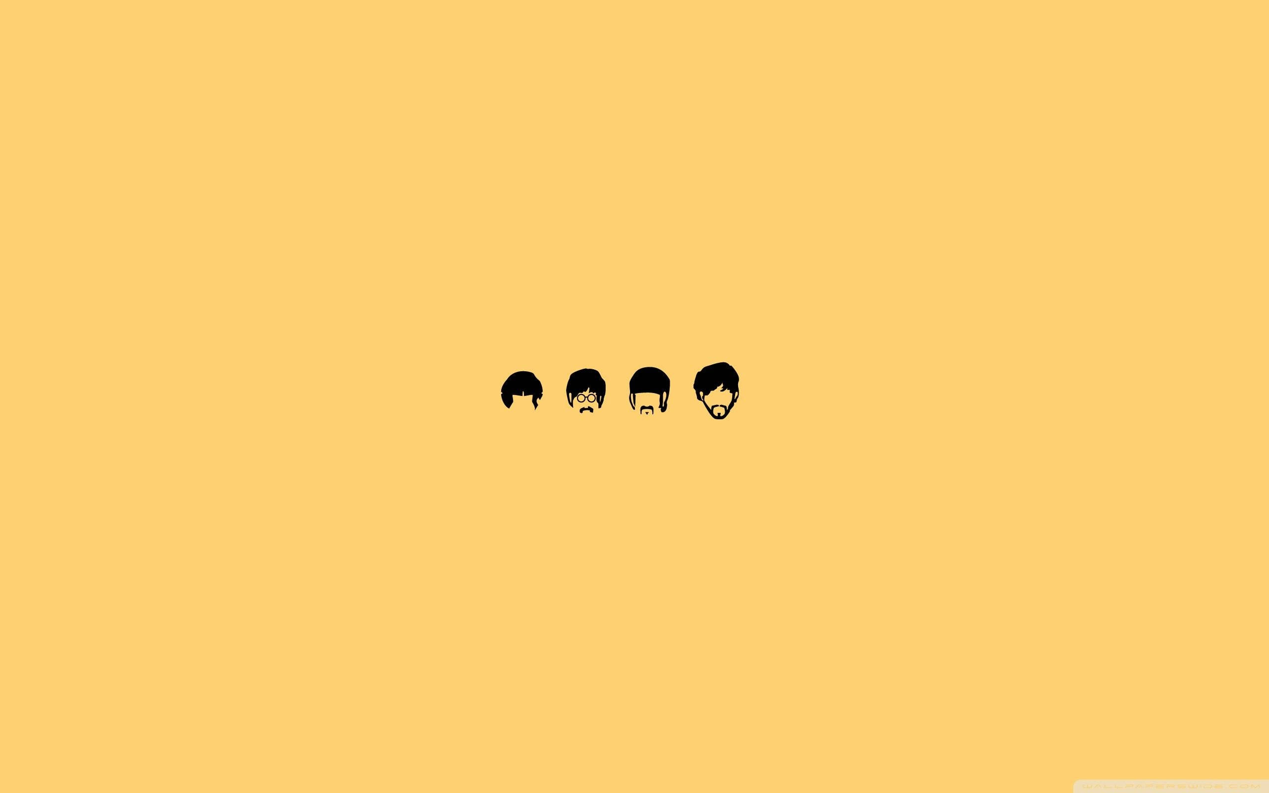 Download Beatles Minimalist Neon Yellow Wallpaper