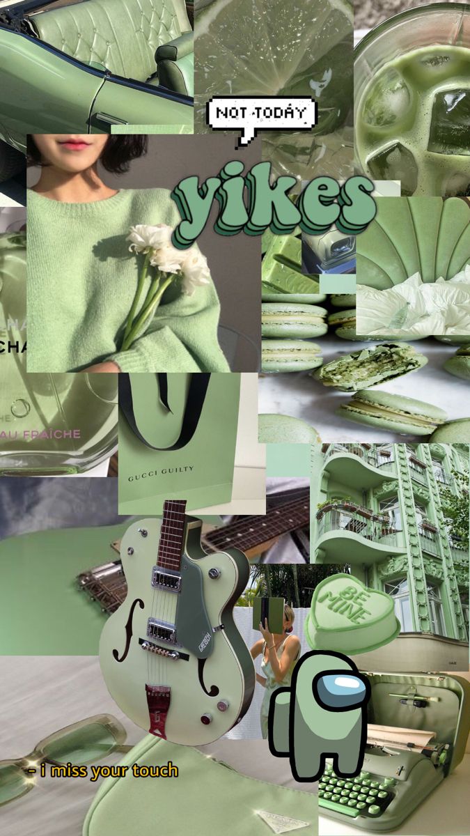 Sage green aesthetic collage wallpaper. Mint green wallpaper iphone, Sage green wallpaper, Mint green wallpaper