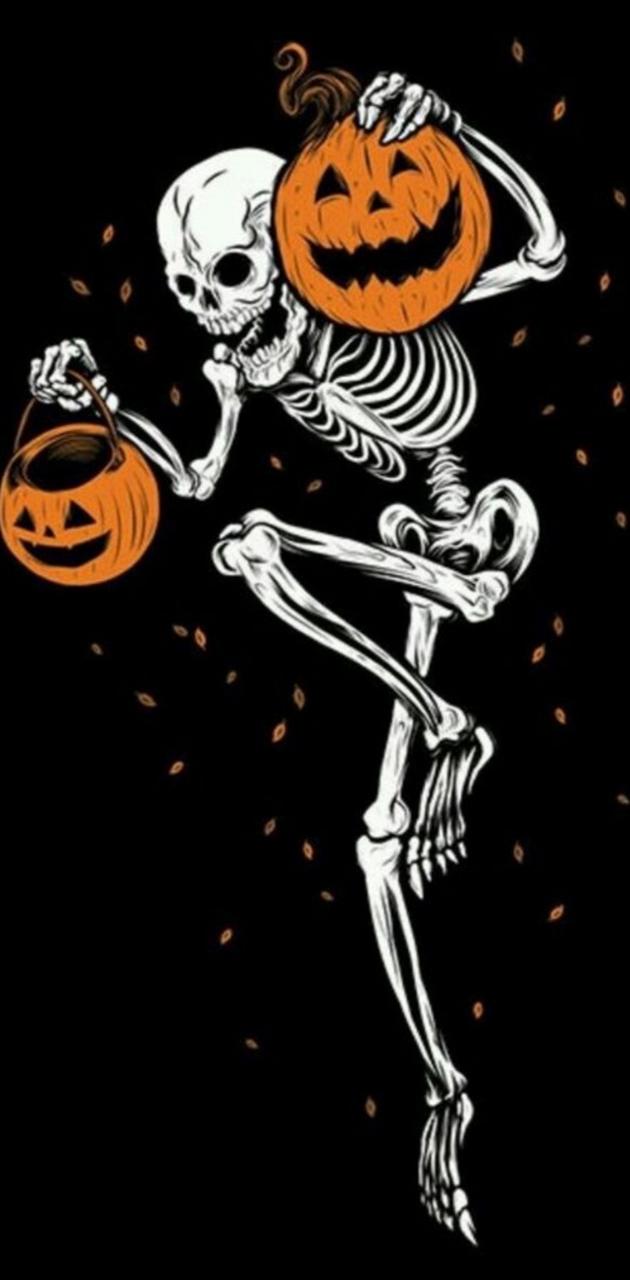 Halloween skeleton wallpaper