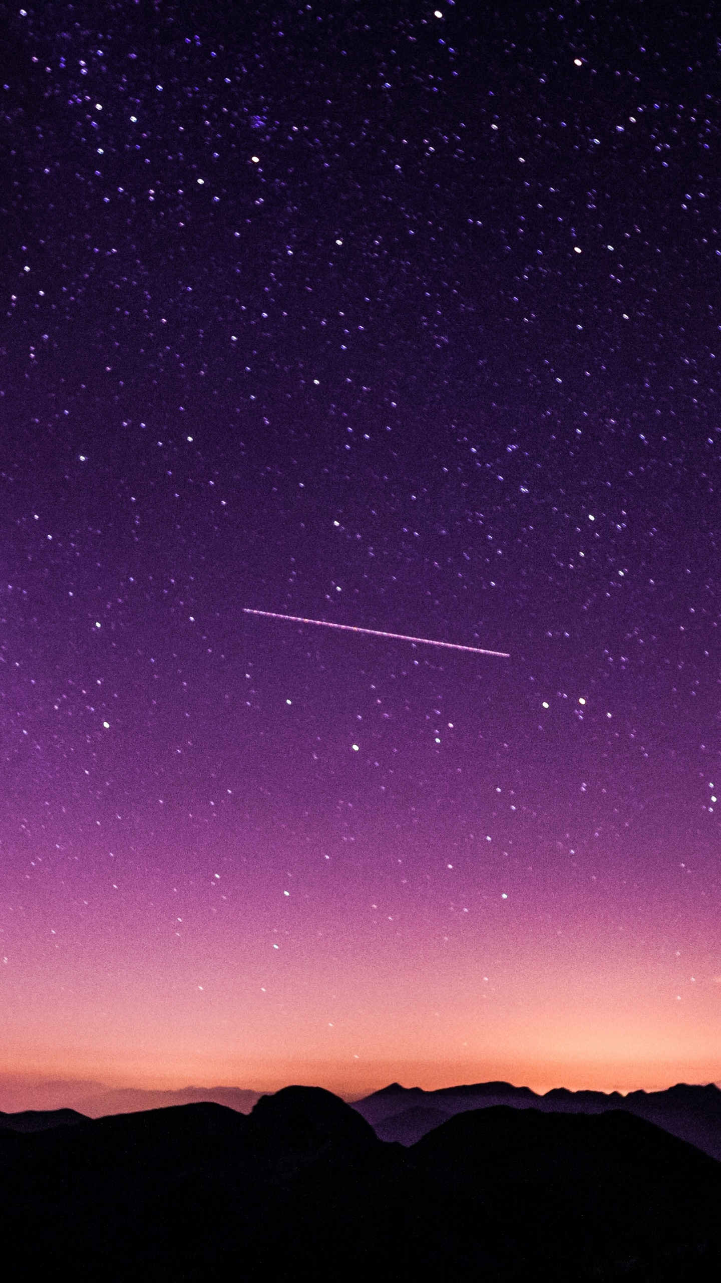 Purple sky Wallpaper 4K, Cima d'Asta, Silhouette, Mountains, Stars, Nature