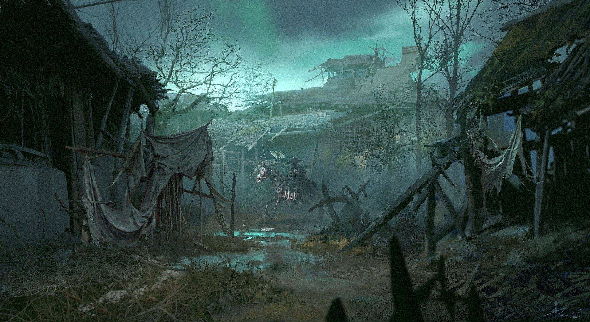 Fantasy #Dark #Abandoned #Horse #Skeleton #Village P #wallpaper #hdwallpaper #desktop. Fantasy landscape, Fantasy concept art, Fantasy city