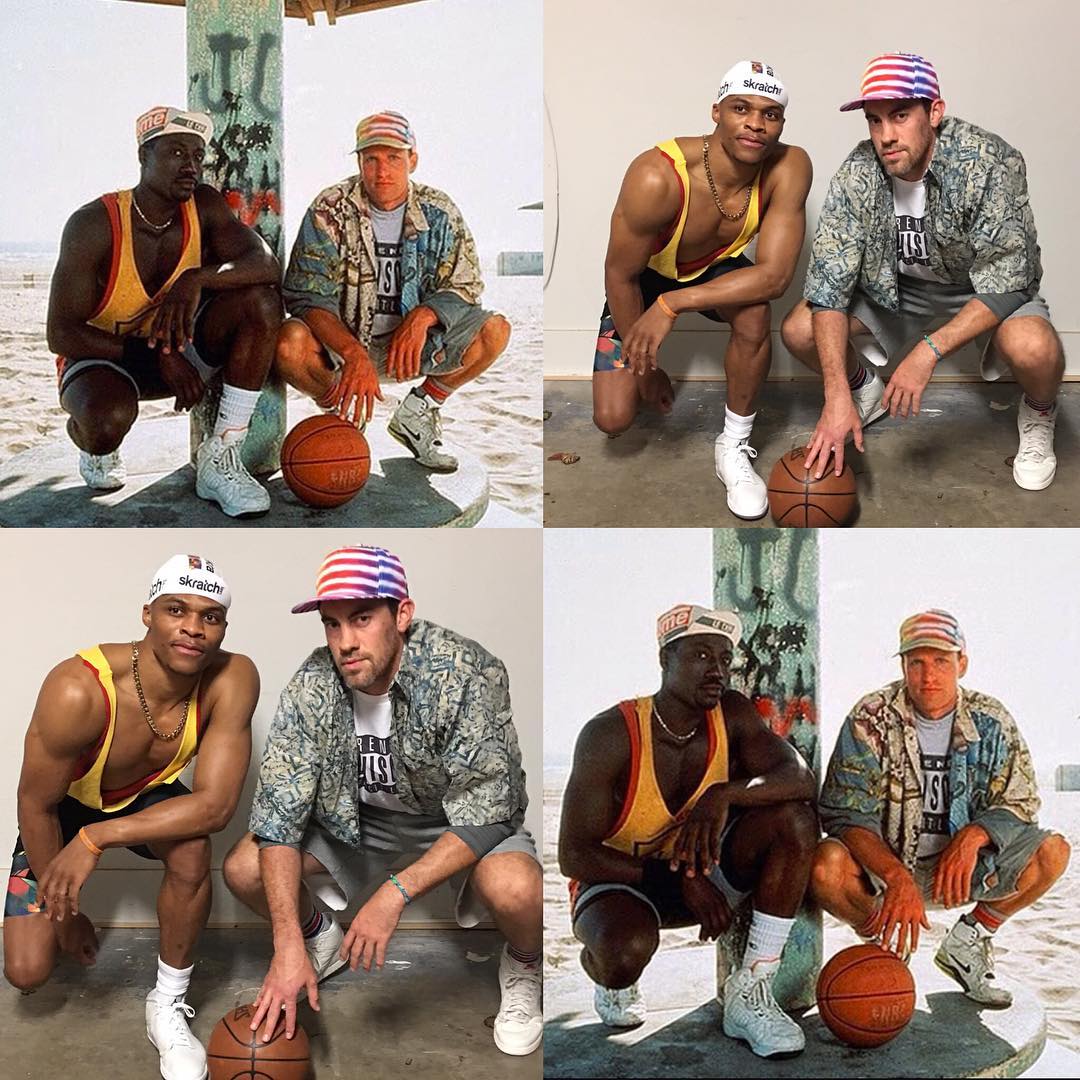 PHOTOS: Russell Westbrook, Nick Collison go with 'White Men Can't Jump' theme for Thunder Halloween party